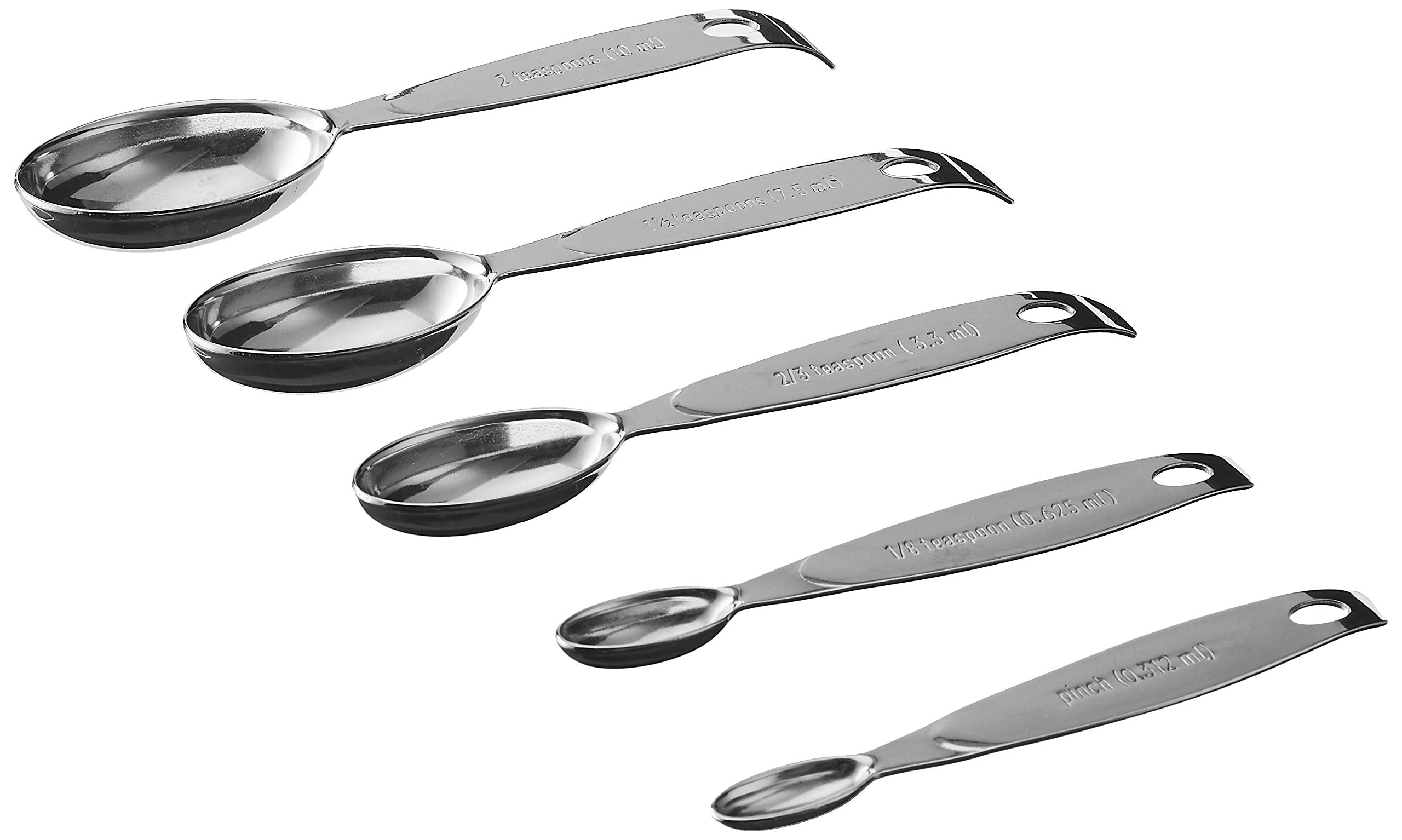 Cuisipro Odd-Size Measuring Spoon Set - 5pc Silver Set (Pinch to 2 tsp) Model 747144
