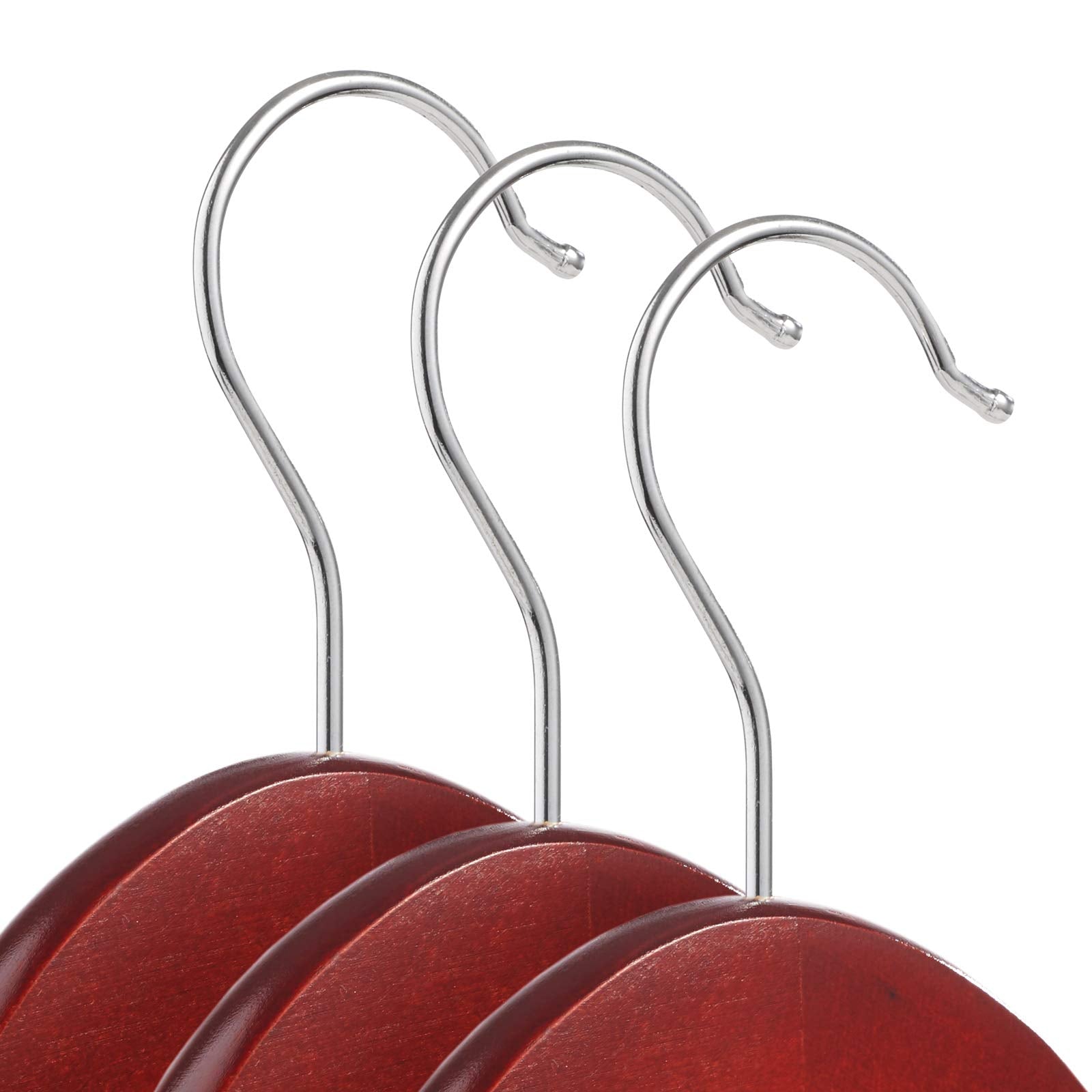 Casafield - 20 Cherry Wooden Suit Hangers - Premium Lotus Wood with Notches & Chrome Swivel Hook for Dress Clothes  Coats  Jackets  Pants  Shirts  Skirts