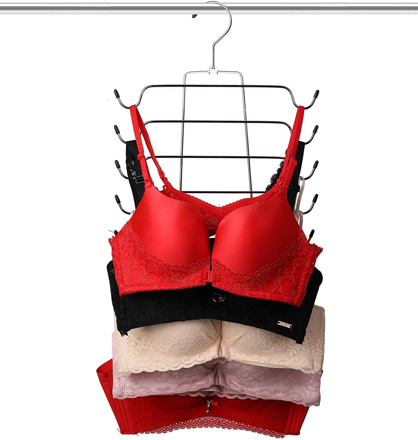 Magicool Cami Hanger 4 Pack Space Saving Hangers Closet Organizer for Tank Top  Cami  Bra  Pajamas  Strappy Dress Bathing Suit