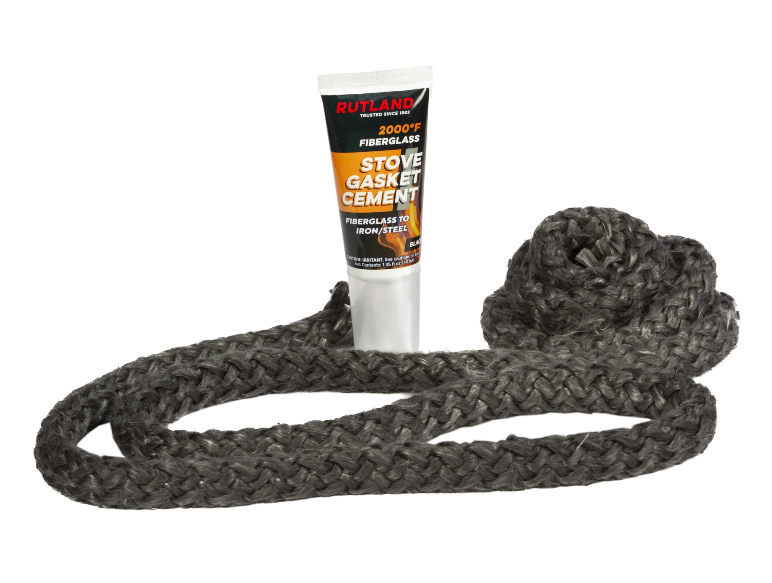Rutland Wood Stove Gasket Replacement Kit  Graphite Impregnated Gasket & Adhesive  3/4 '' x 7 ' Rope