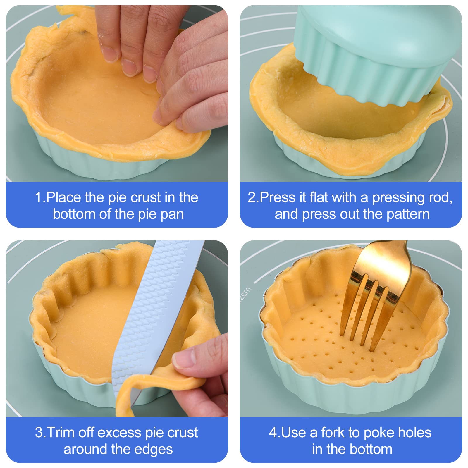 Cggyyz Mini Round Tart Pan With Removable Bottom, Nonstick Mini Pie Pans For Baking, Carbon Steel Quiche Pan Set For Cupcake Muf