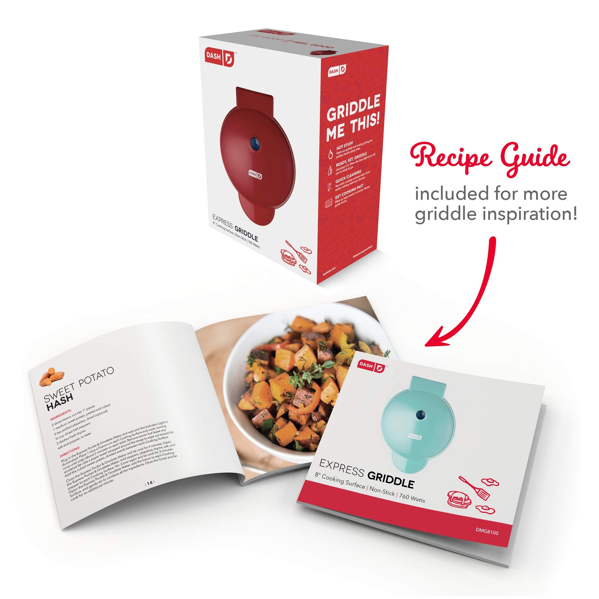 Dash 8    Express Electric Round Griddle For For Pancakes, Cookies, Burgers, Quesadillas, Eggs & Other On The Go Breakfast, Lunc