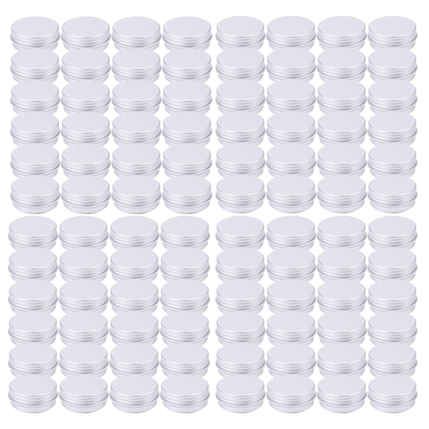 Tosnail 48 Pack Of 0.5 Oz Mini Round Tins, Lip Balm Tins Container With Screw Thread Lid, Aluminum Empty Tins Metal Storage Tin