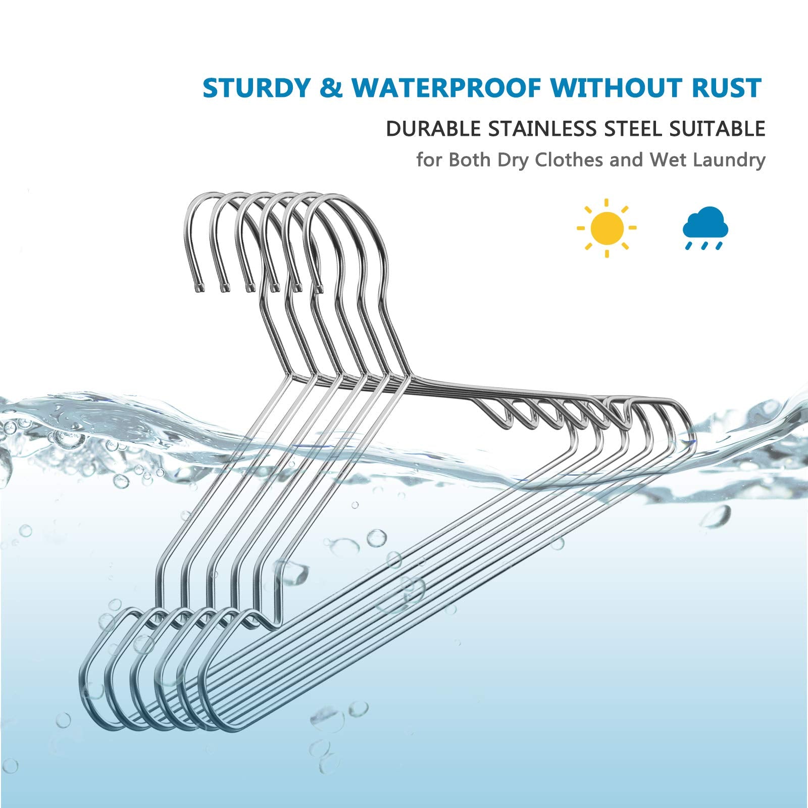 Fayleeko Wire Hangers Coat Hangers Strong Heavy Duty Stainless Steel Metal Hangers 17.7 Inch Ultra Thin Space Saving Clothes Han