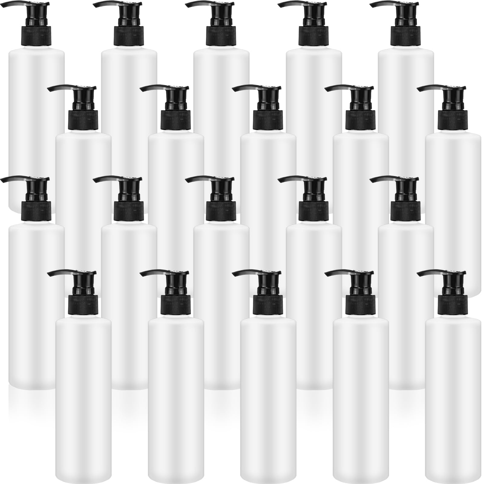 20 Pcs Plastic Pump Dispenser Bottle 8 Oz Refillable Plastic Pump Bottles Bulk Pump Bottle Lotion Container Travel Lock Empty Lo