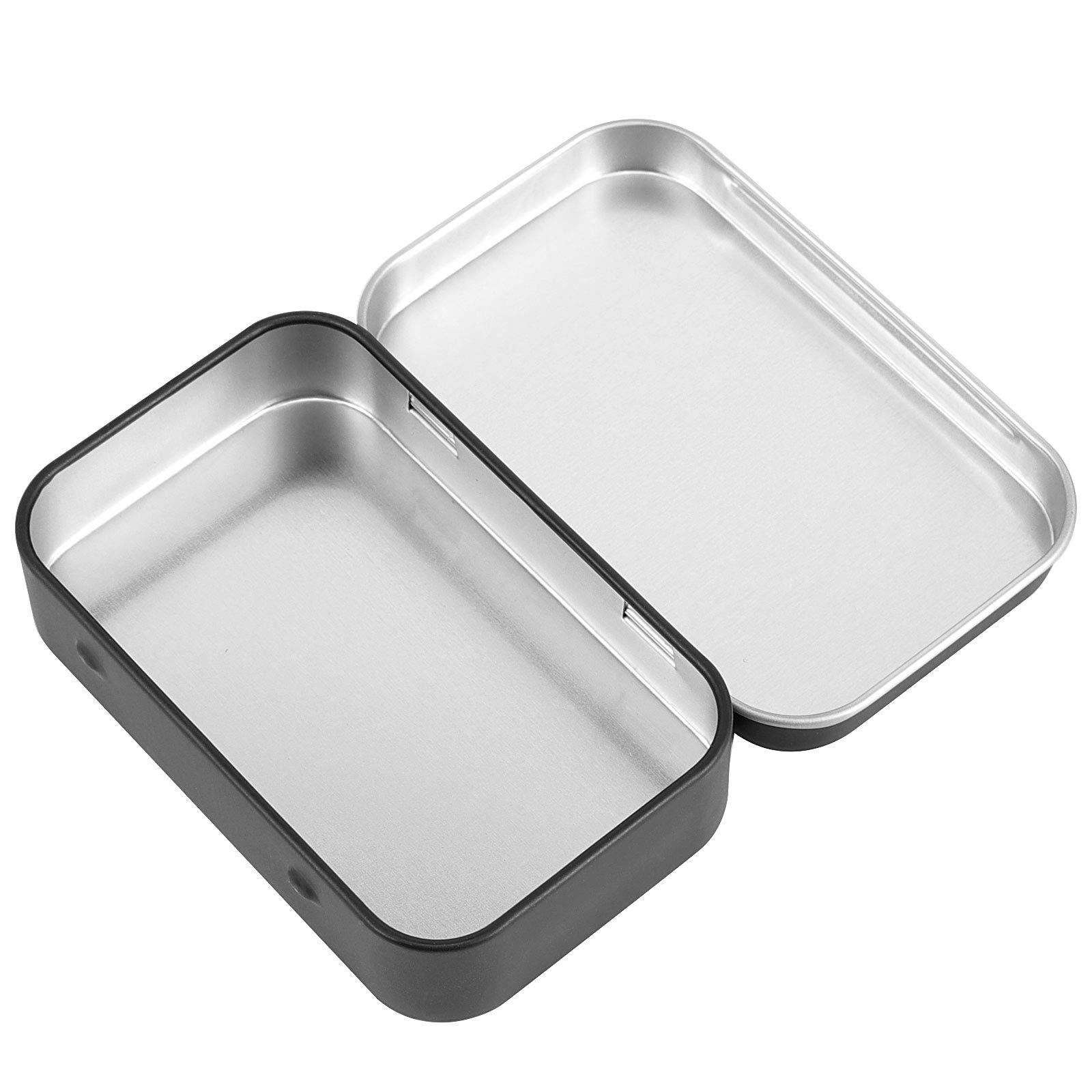Zoenhou 60 Pack Metal Rectangular Empty Hinged Tins, Black Mini Portable Box Containers, Tin Boxes With Hinged Lids, Small Tins
