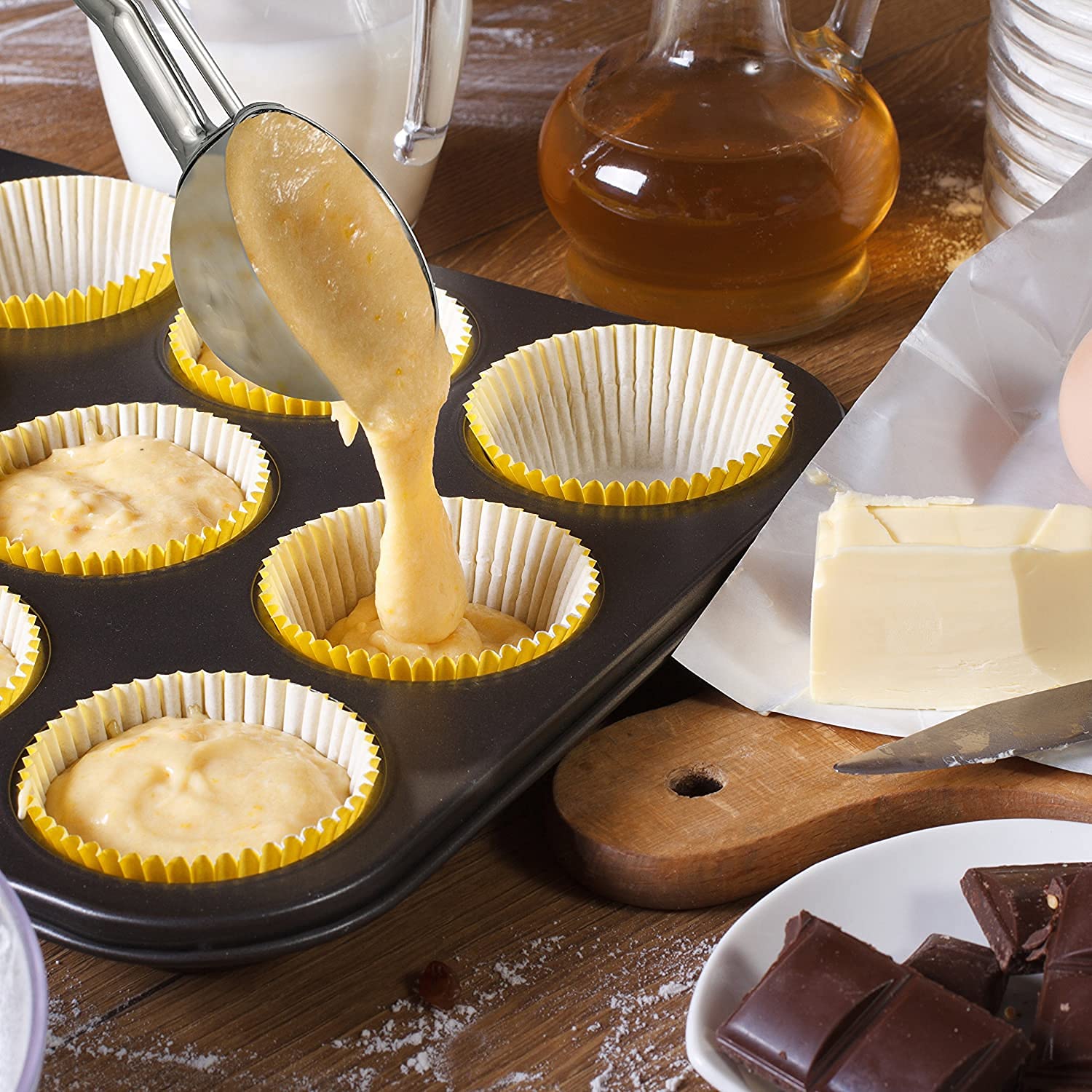 Jenaluca Large Scoop - Ice Cream, Cookie Dough & Cupcake Scooper - 3 Tablespoon 1.5 Ounce Disher Size #24 Stainless Steel Baking