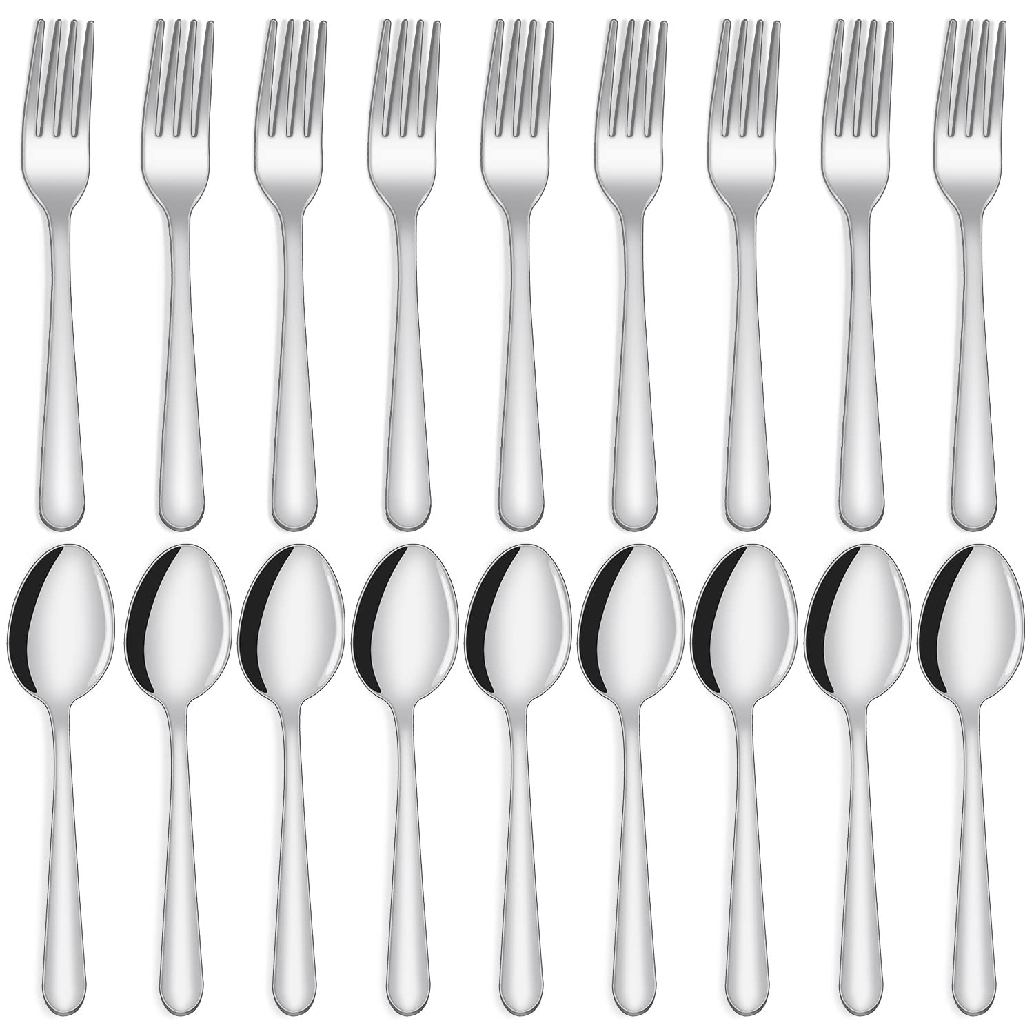 24-Piece Forks And Spoons Silverware Set, Unokit Food Grade Stainless Steel Flatware Cutlery Set For Home, Kitchen And Restauran