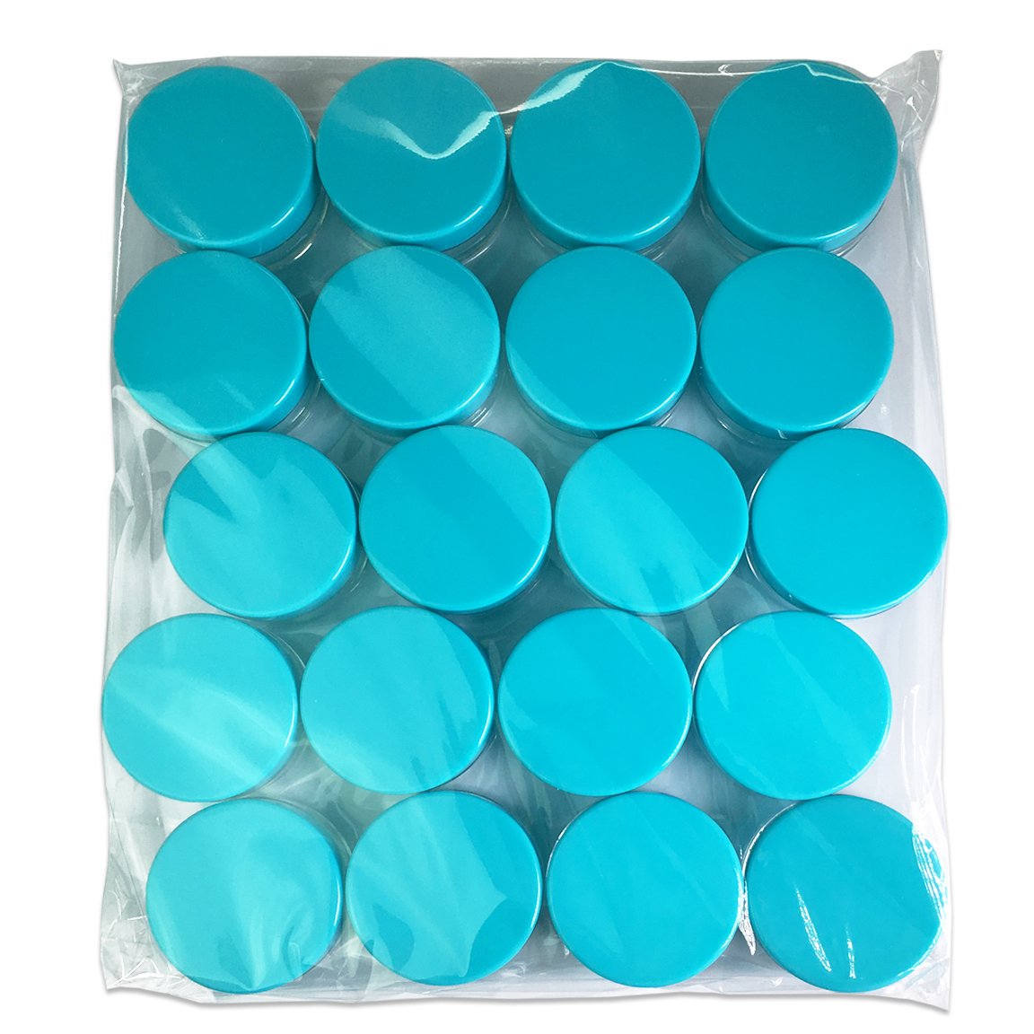 Beauticom (Quantity: 20 Pieces) 10G/10Ml Round Clear Jars With Teal Sky Blue Lids For Small Jewelry, Holding/Mixing Paints, Art