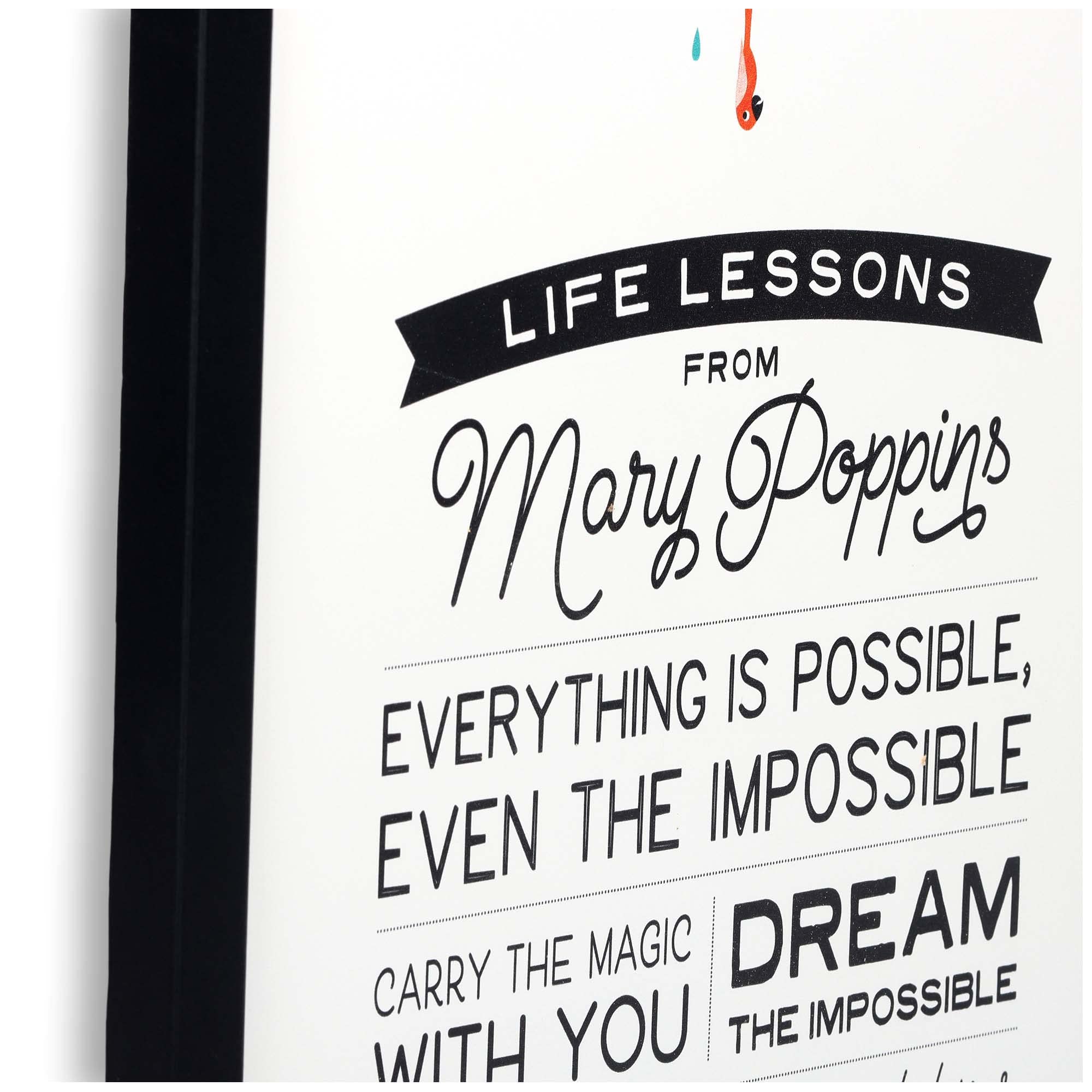 Disney Mary Poppins Inspirational Quotes Framed Wood Wall Decor - Charming Mary Poppins Picture For Office, Living Room Or Bedro