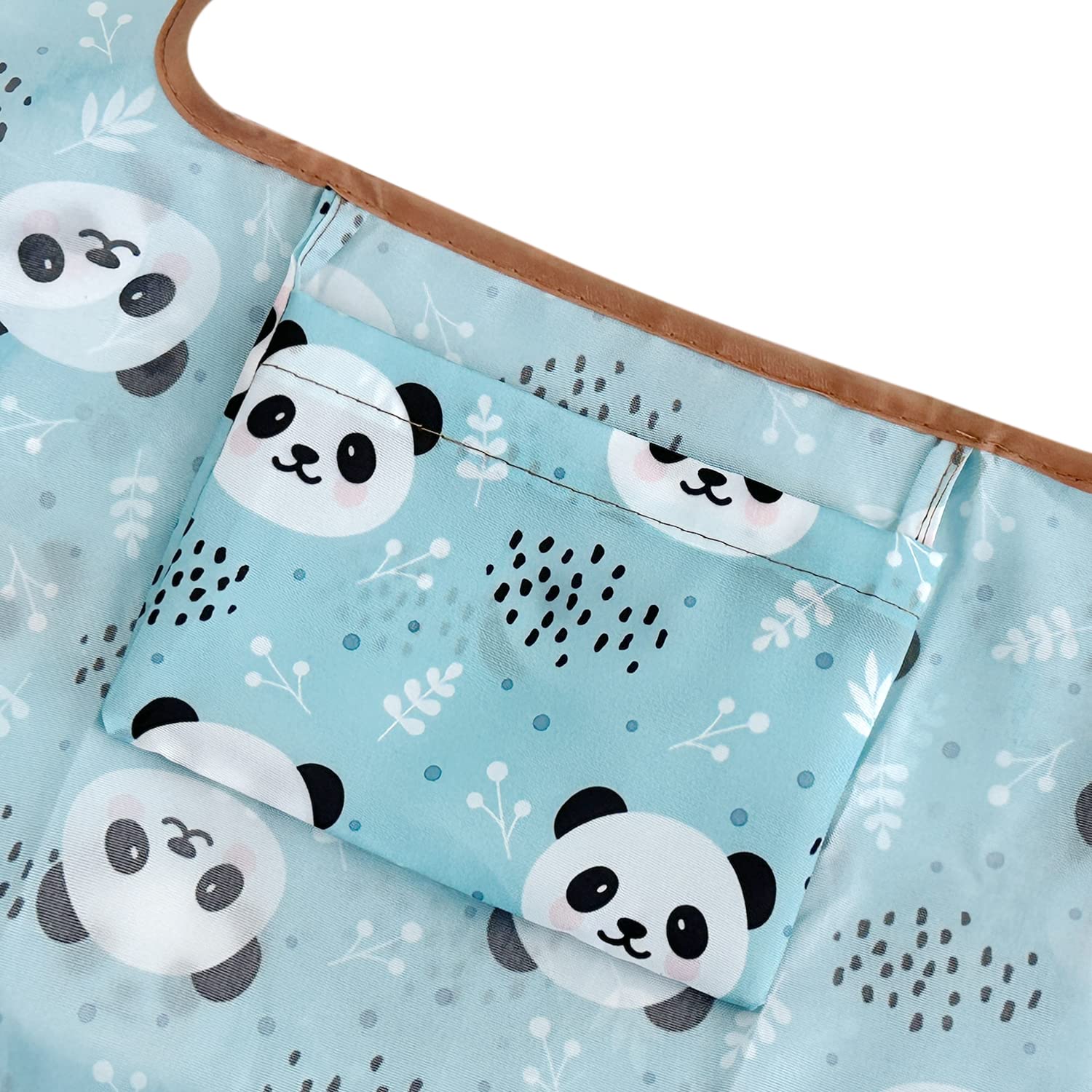 Allydrew Large & Small Foldable Tote Nylon Reusable Grocery Bags, Set Of 2, Panda
