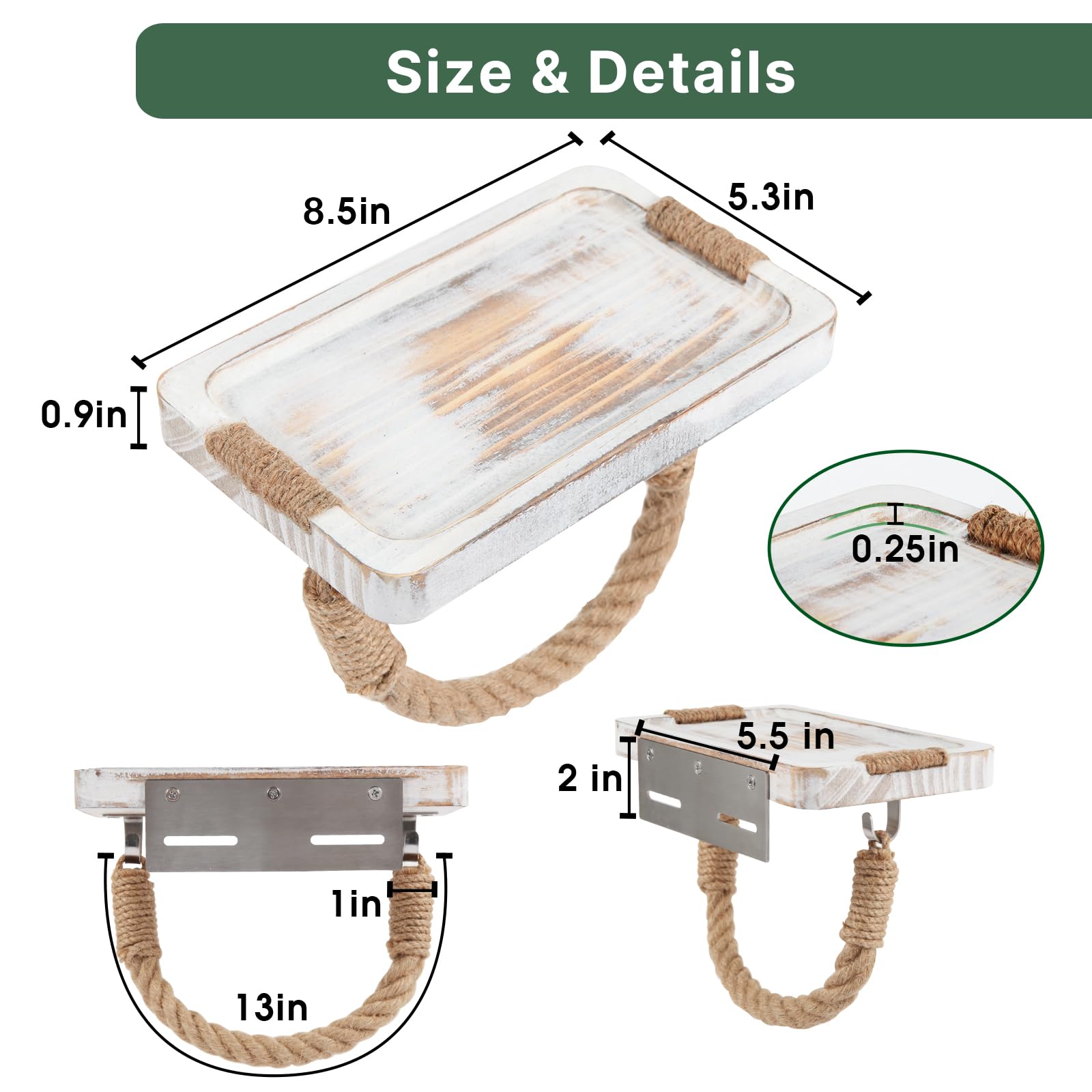 Perfeso.L Beach Rope Toilet Paper Holder White Farmhouse Nautical Rope Coastal Bathroom Decor Unique Wooden Rustic Towel Rack Ti