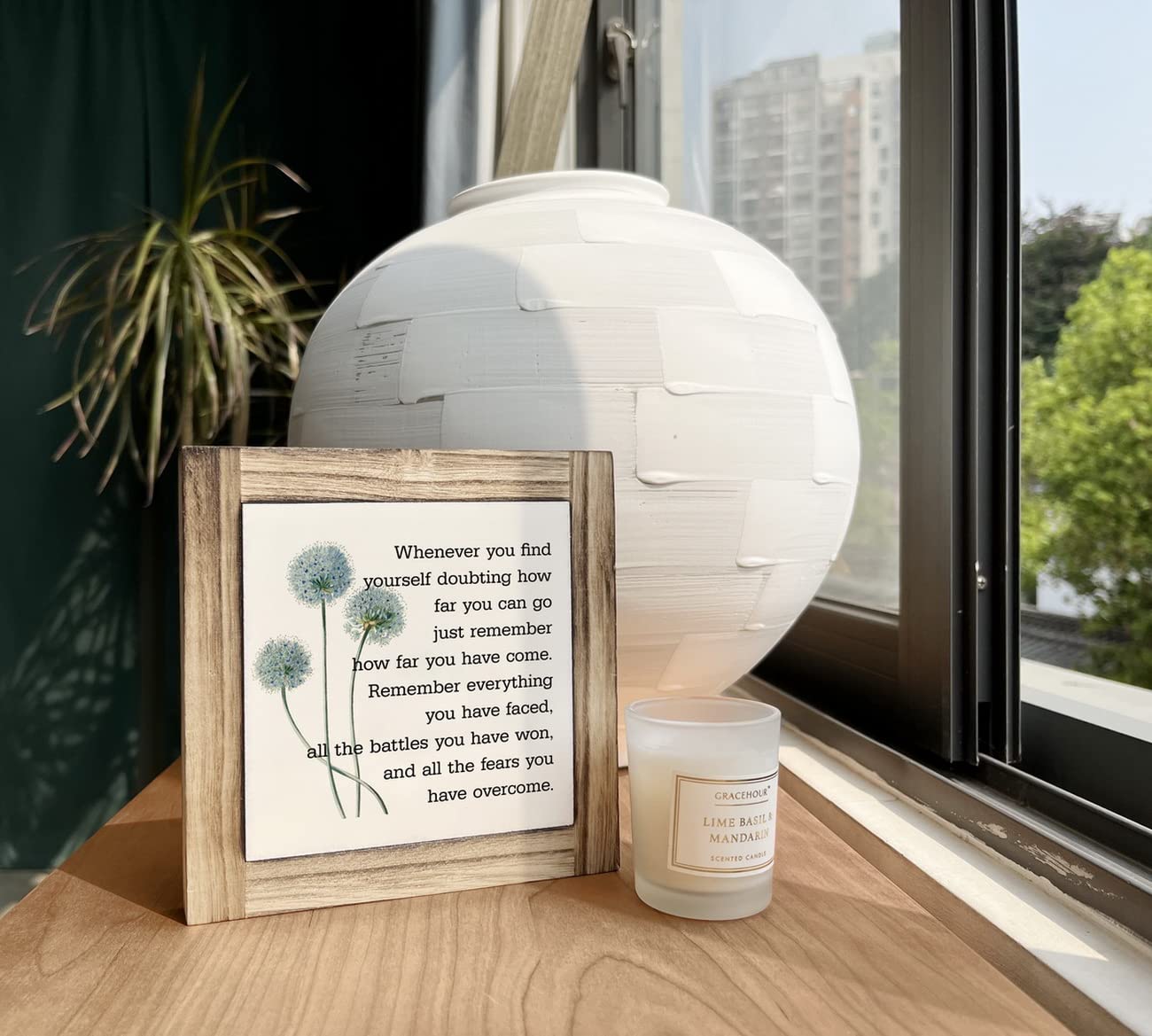 Inspirational Quote Wood Plaque Sign, Be Brave Sign, Whenever You Find Yourself... Box Wood Plaques Desk D  cor, Motivational Bo