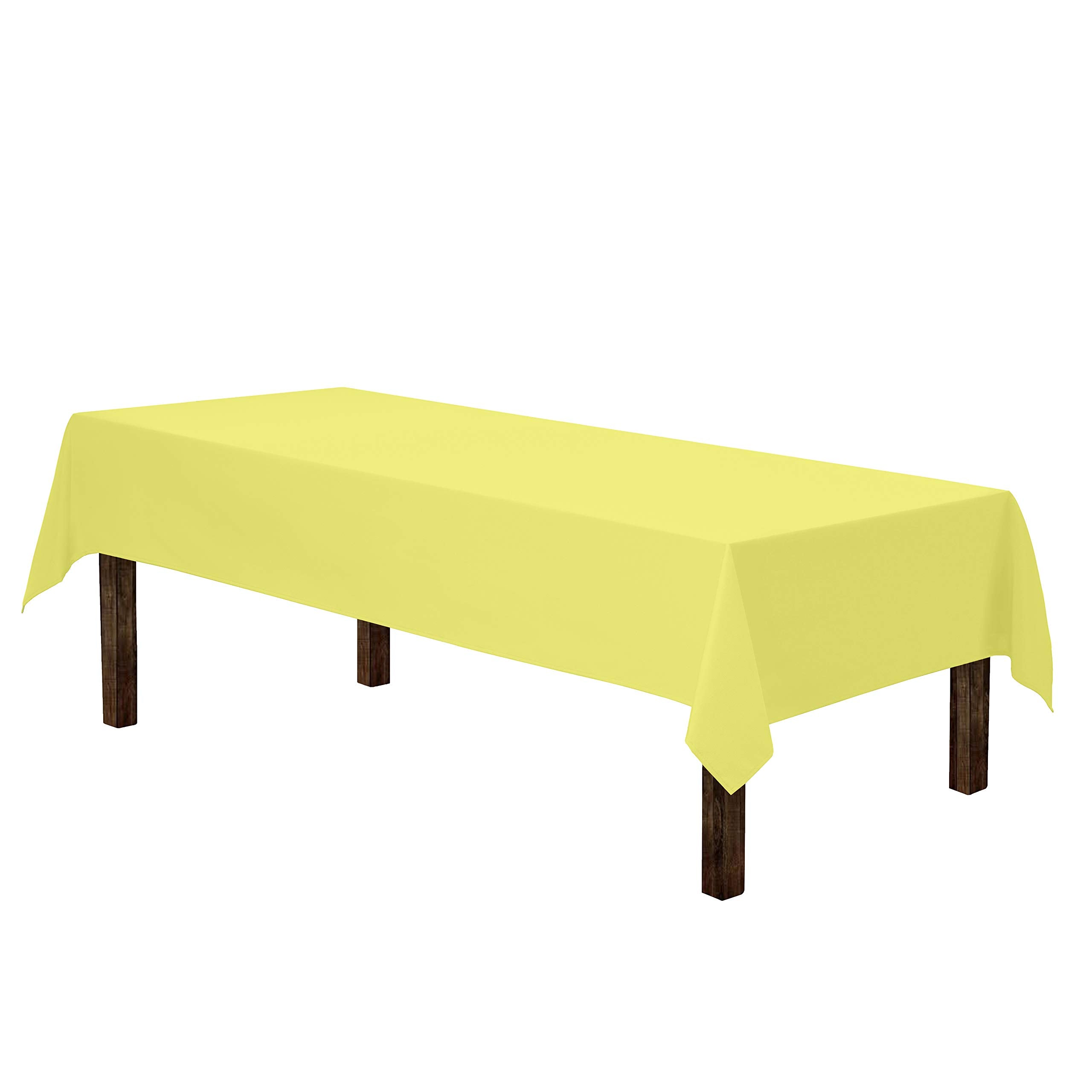 Gee Di Moda Rectangle Tablecloth - 60 X 84 Inch | Yellow Rectangular Table Cloth In Washable Polyester | Great For Buffet Table,