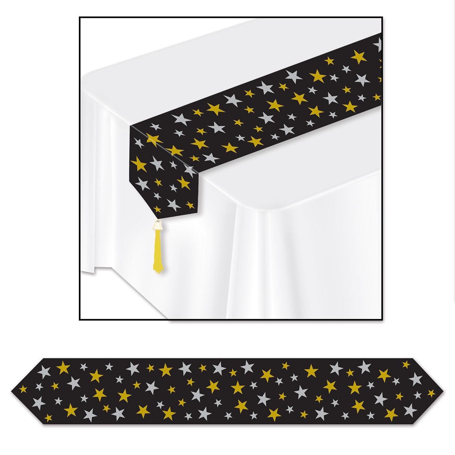 Printed Stars Table Runner Party Accessory (1 count) (1/Pkg)