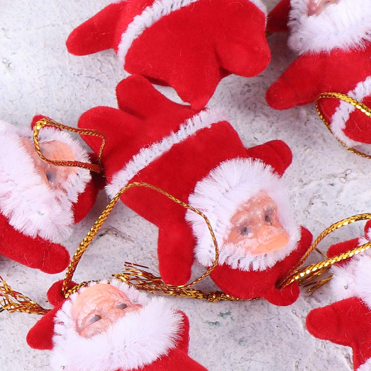 Amosfun 36PCS Mini Santa Claus Doll Pendant Plastic Santa Hanging Ornaments Christmas Tree Decoration