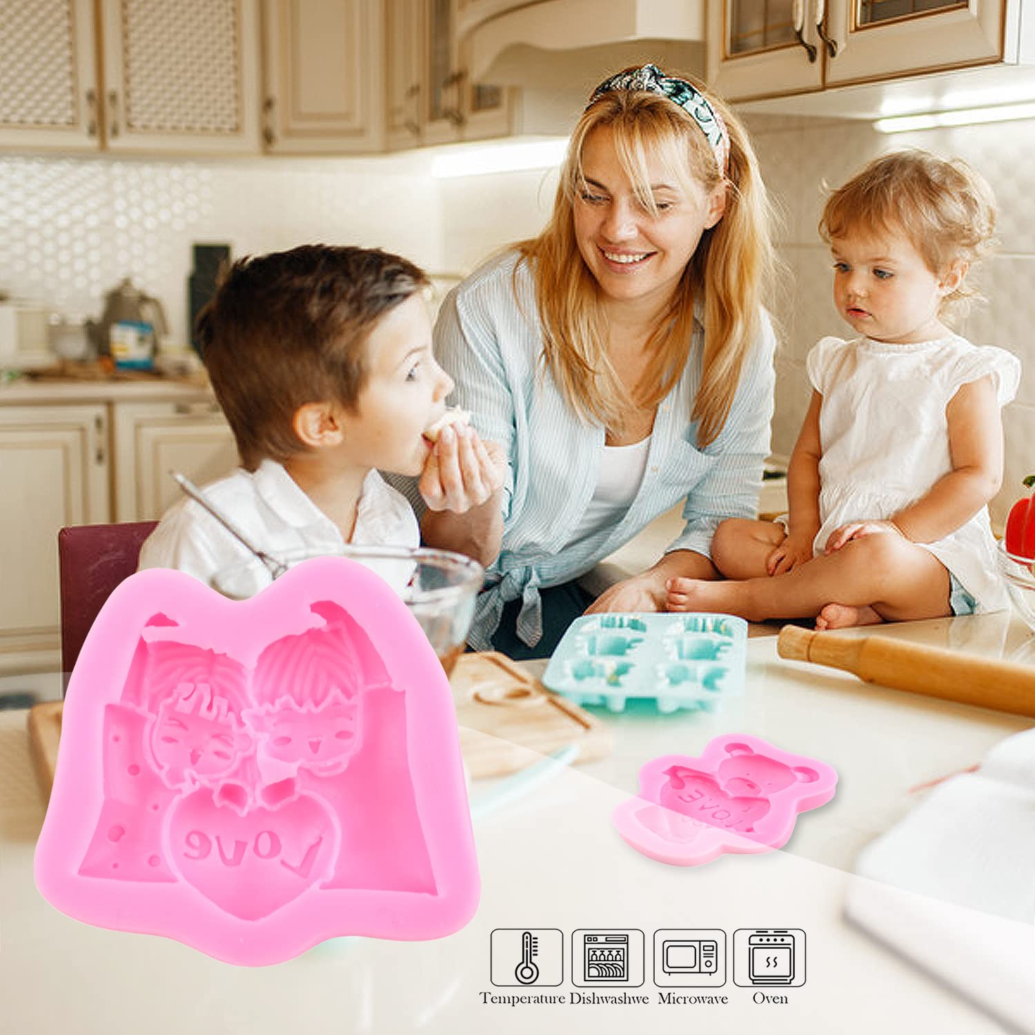 Zixiang Valentine'S Day Fondant Molds Wedding Fondant Cake Molds Bear Heart Love Letter Candy Silicone Molds For Chocolate Cake