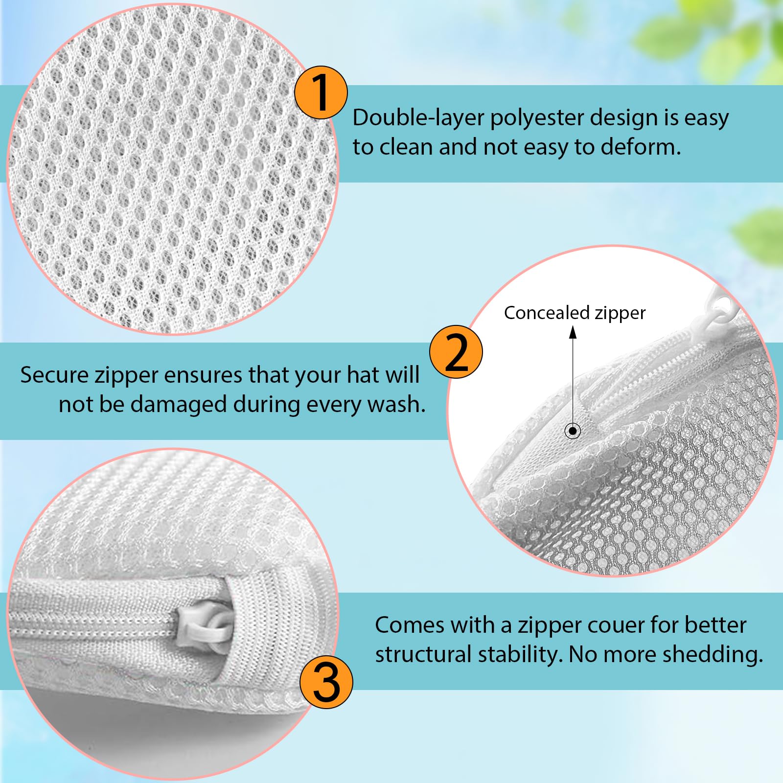 Coopache 1 Pack Hat Washer Cage For Washing Machine Ball Cap Washer Hat Cleaner For Baseball Caps Cleaning Holder Frame With Hat