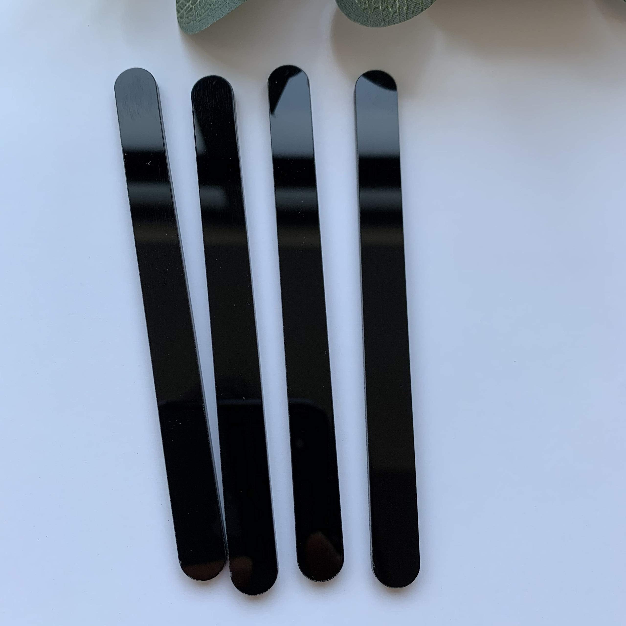 20 Pcs Acrylic Cakesicle Popsicle Sticks For Ice Creamsicle Candy Apple (Black)