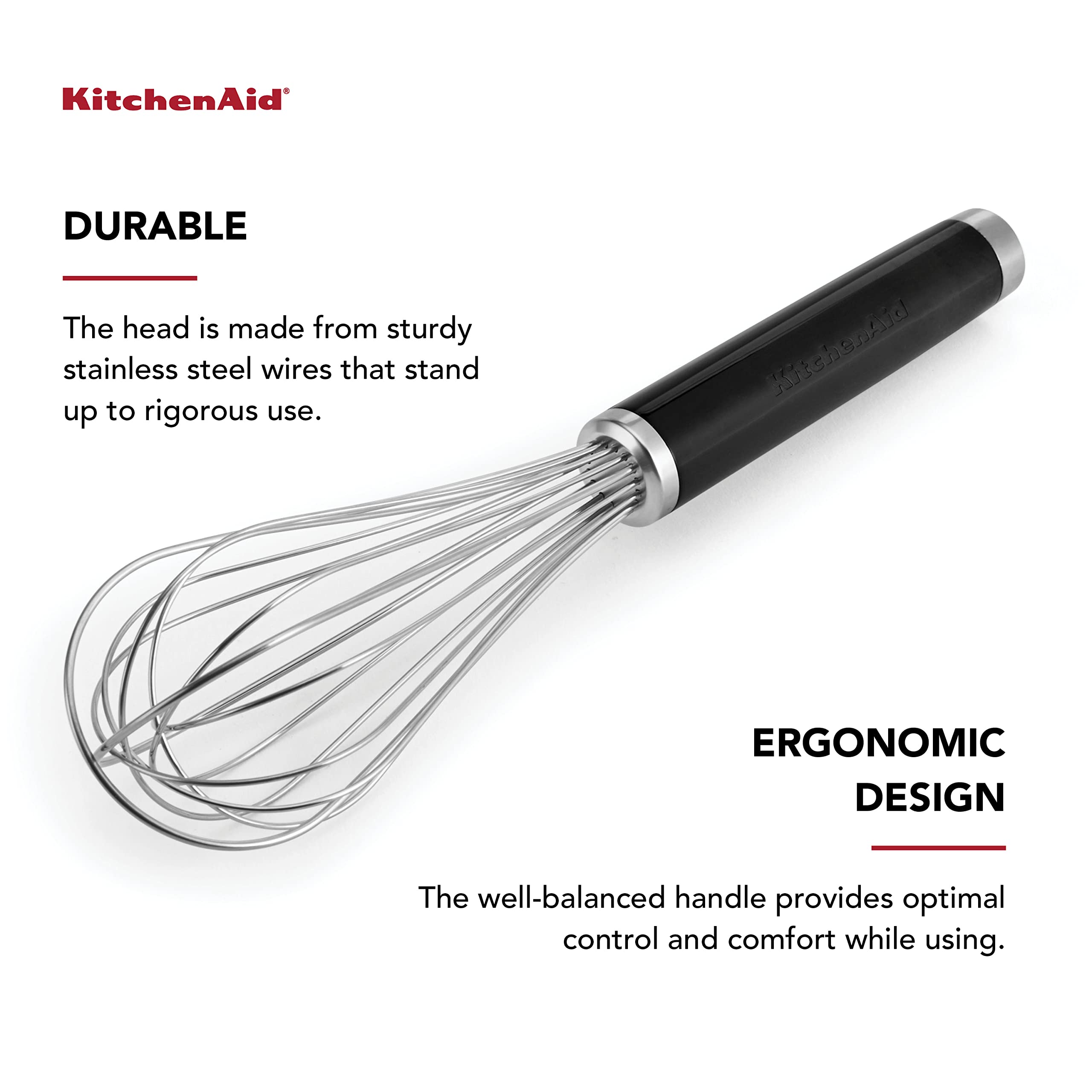 Kitchenaid Utility And Flat Whisk Set, Set Of 2, Black