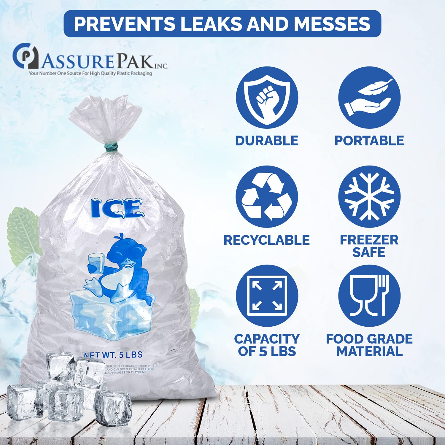 Ldpe 5 Lb Ice Bags