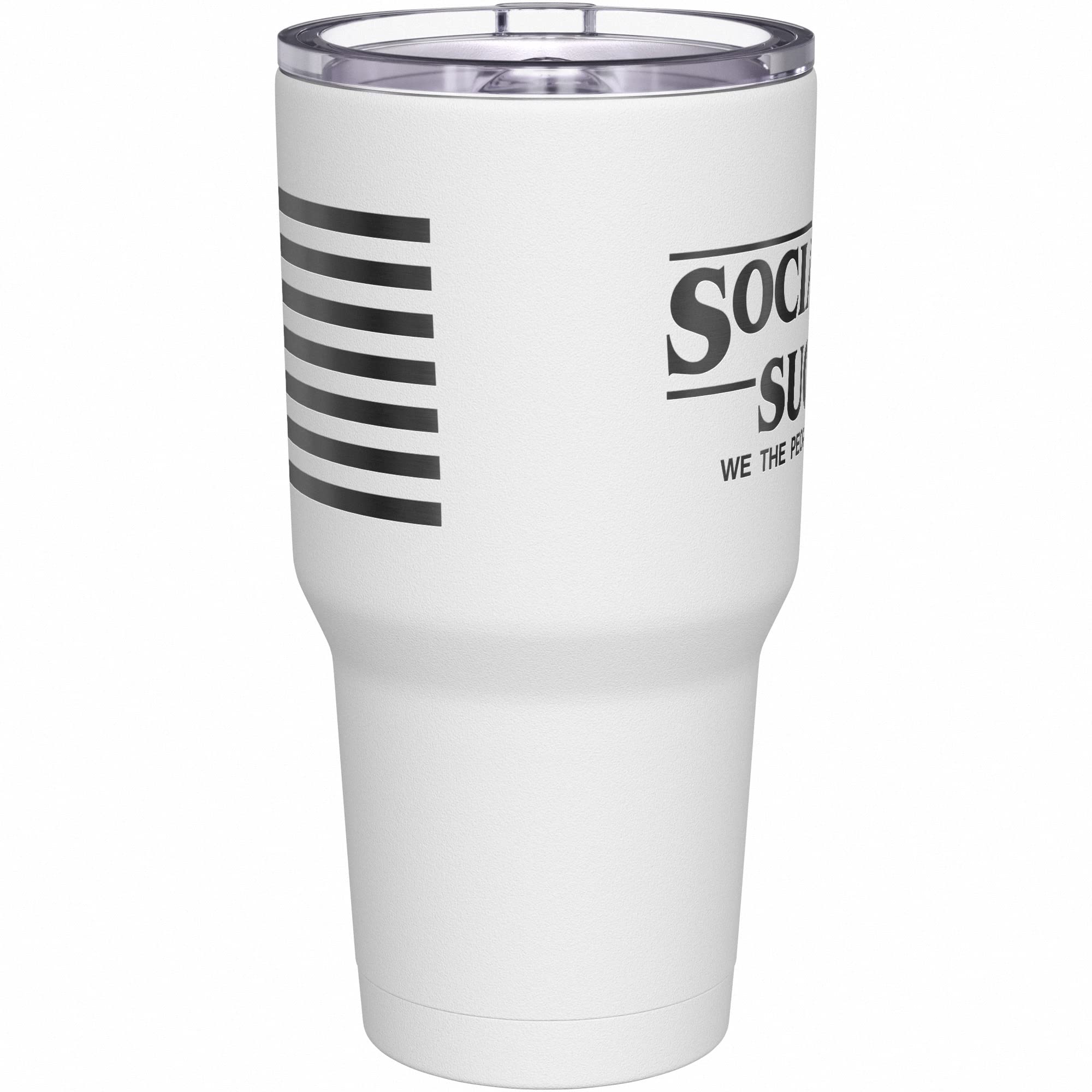We The People Holsters - Socialism Sucks - Conservative Travel Mug - American Flag Coffee Travel Mug - Conservative Tumbler - Double Insulated Tumbler - 30 oz