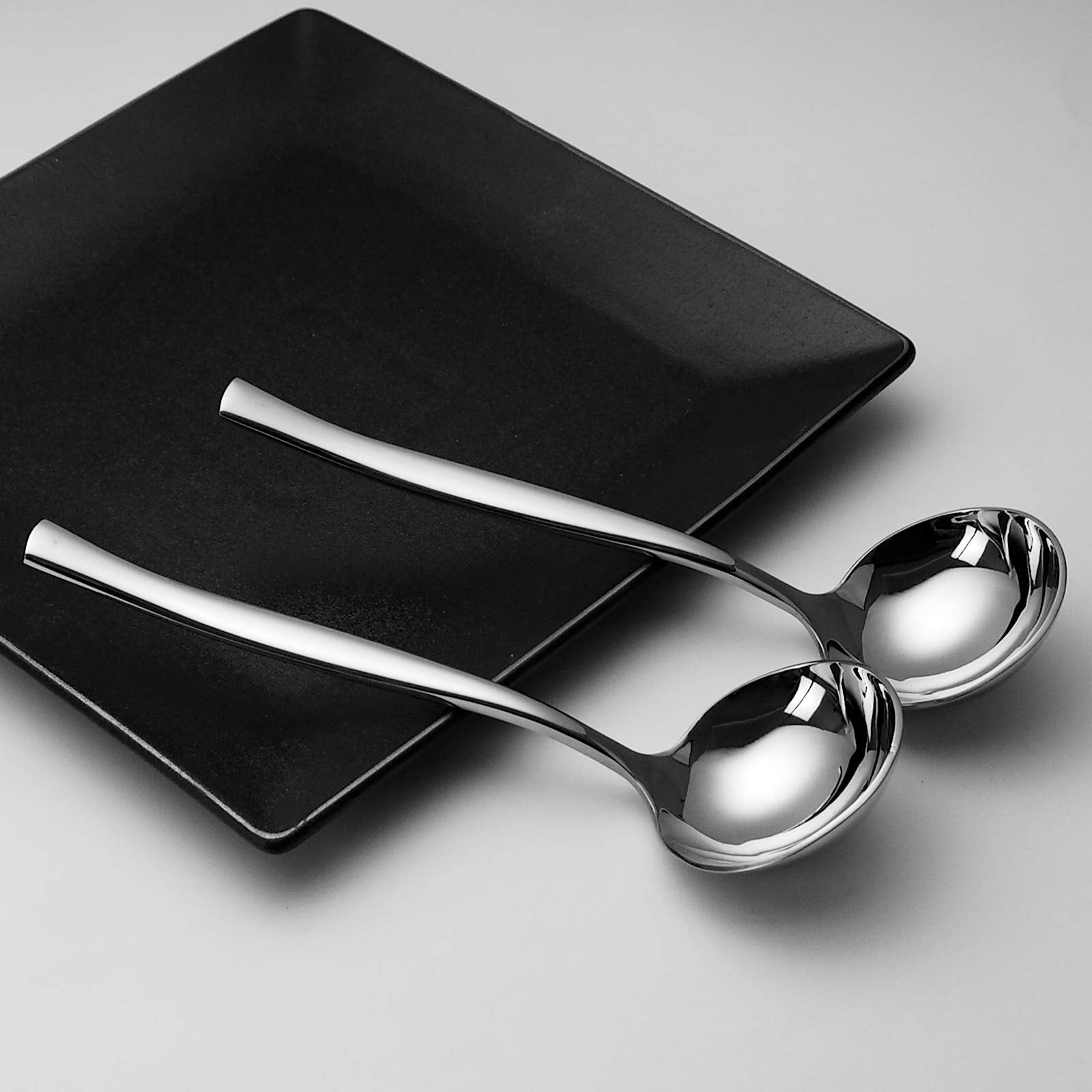 Teyyvn 4-Piece Kitchen Serving Gravy Ladles, Stainless Steel Sauce Ladle, Soup Ladle