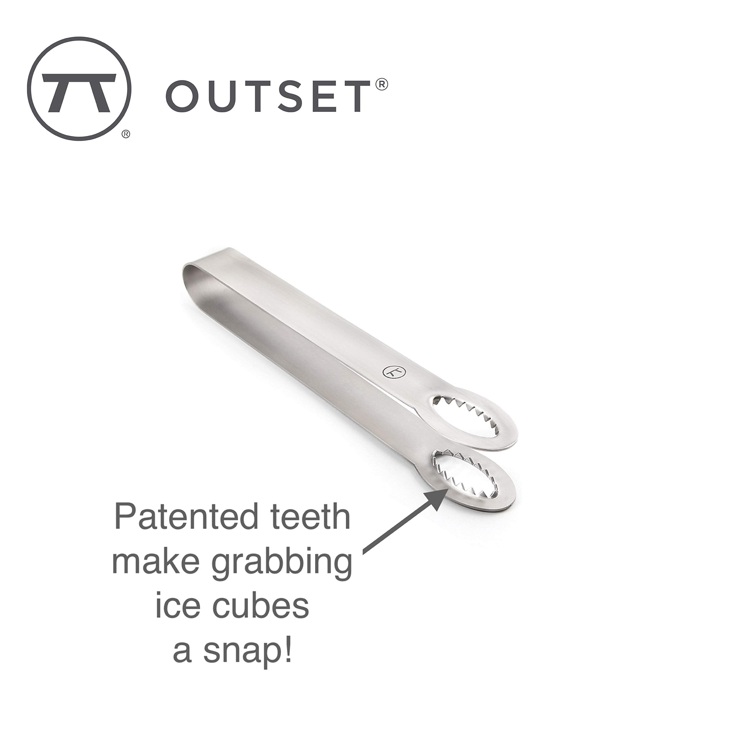 Outset Stainless Steel Ice Tongs, 8-Inch Length, Model: