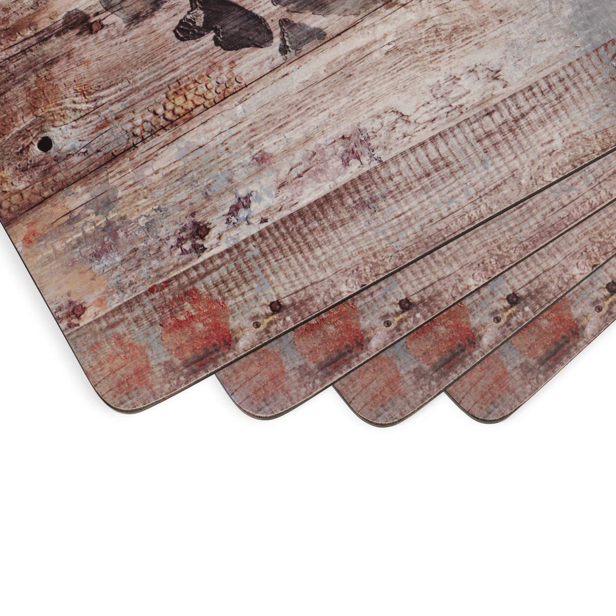 Pimpernel Frozen In Time Collection Placemats | Set Of 4 | Heat Resistant Mats | Cork-Backed Board | Hard Placemat Set For Dinin
