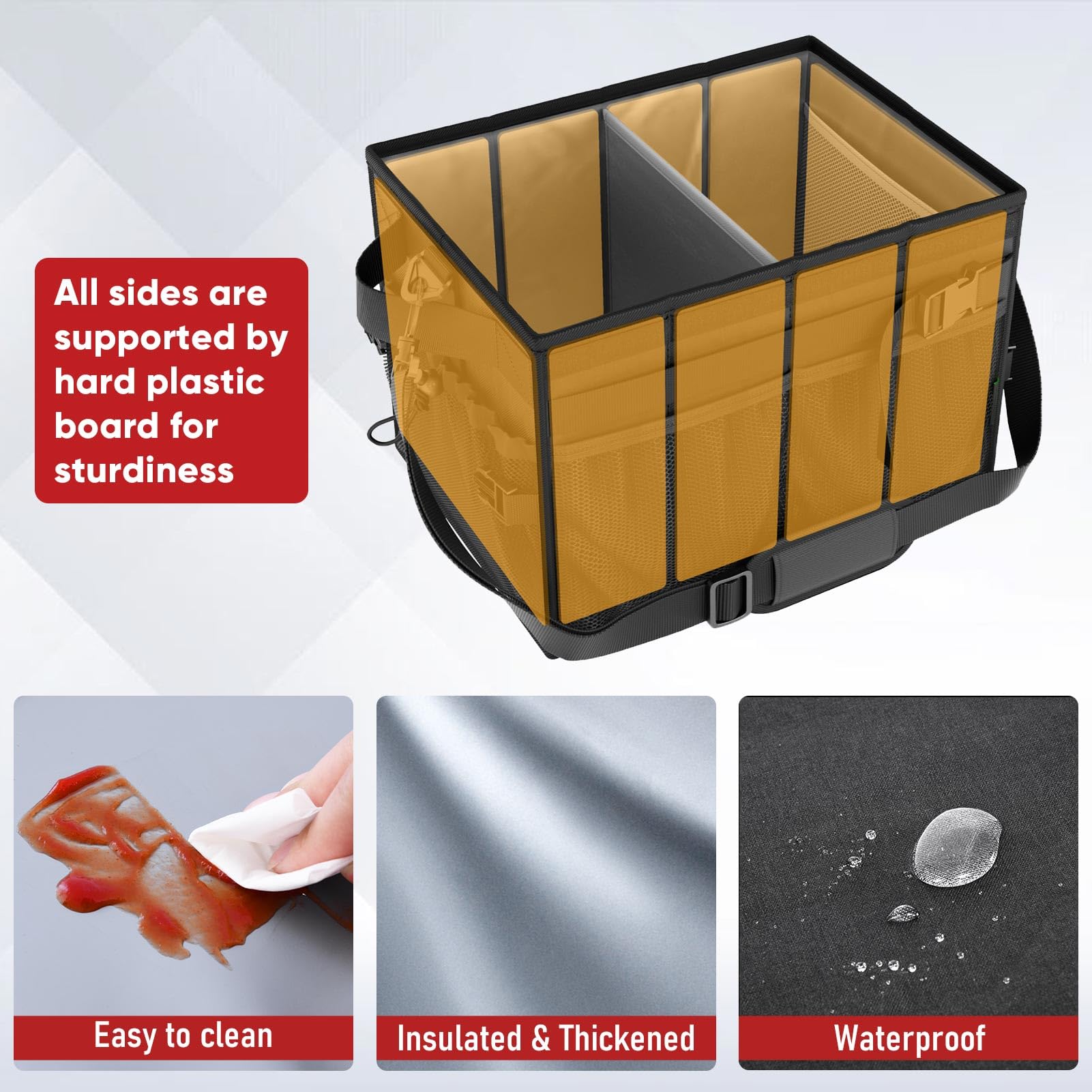 Fangsun Grill Caddy, Bbq Caddy With Lid & Paper Towel Holder, Picnic Griddle Caddy For Outdoor Camping, Barbecue Accessories Org