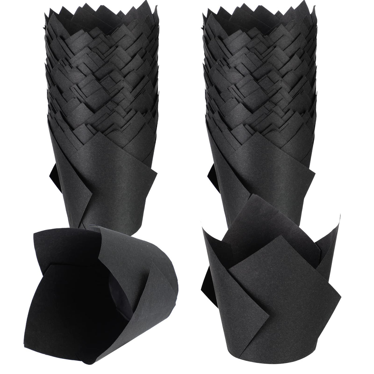 Jutom 200 Pack Tulip Cupcake Liners Paper Baking Cups Greaseproof Muffin Liners Grease Resistant Cupcake Wrappers For Weddings B