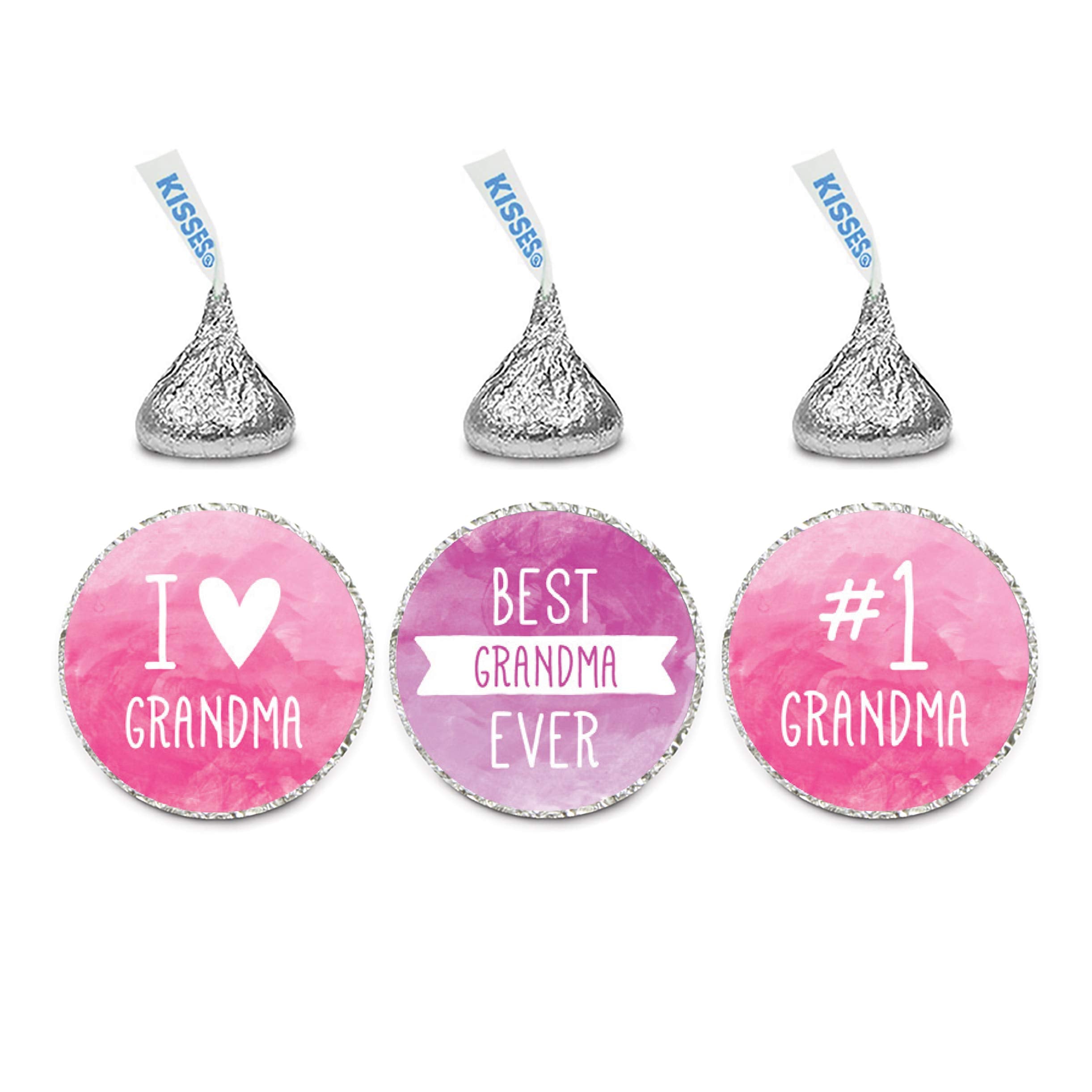 Andaz Press Chocolate Drop Labels Trio, Fits Kisses, Happy Mother'S Day Grandma, 216-Pack, For Grandmother Birthday Gifts