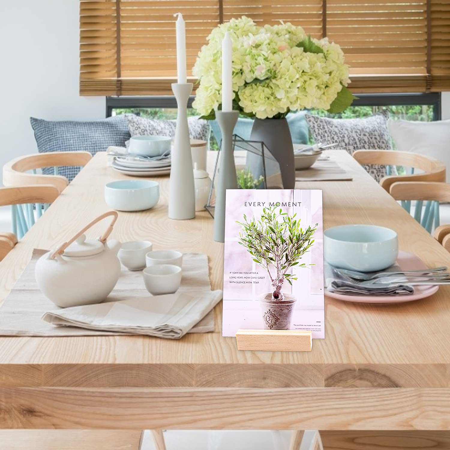 Wxj13 20Pcs Wood Place Card Holders Wood Table Number Stands Wood Name Card Holders For Tables Table Sign Stand Picture Holder A