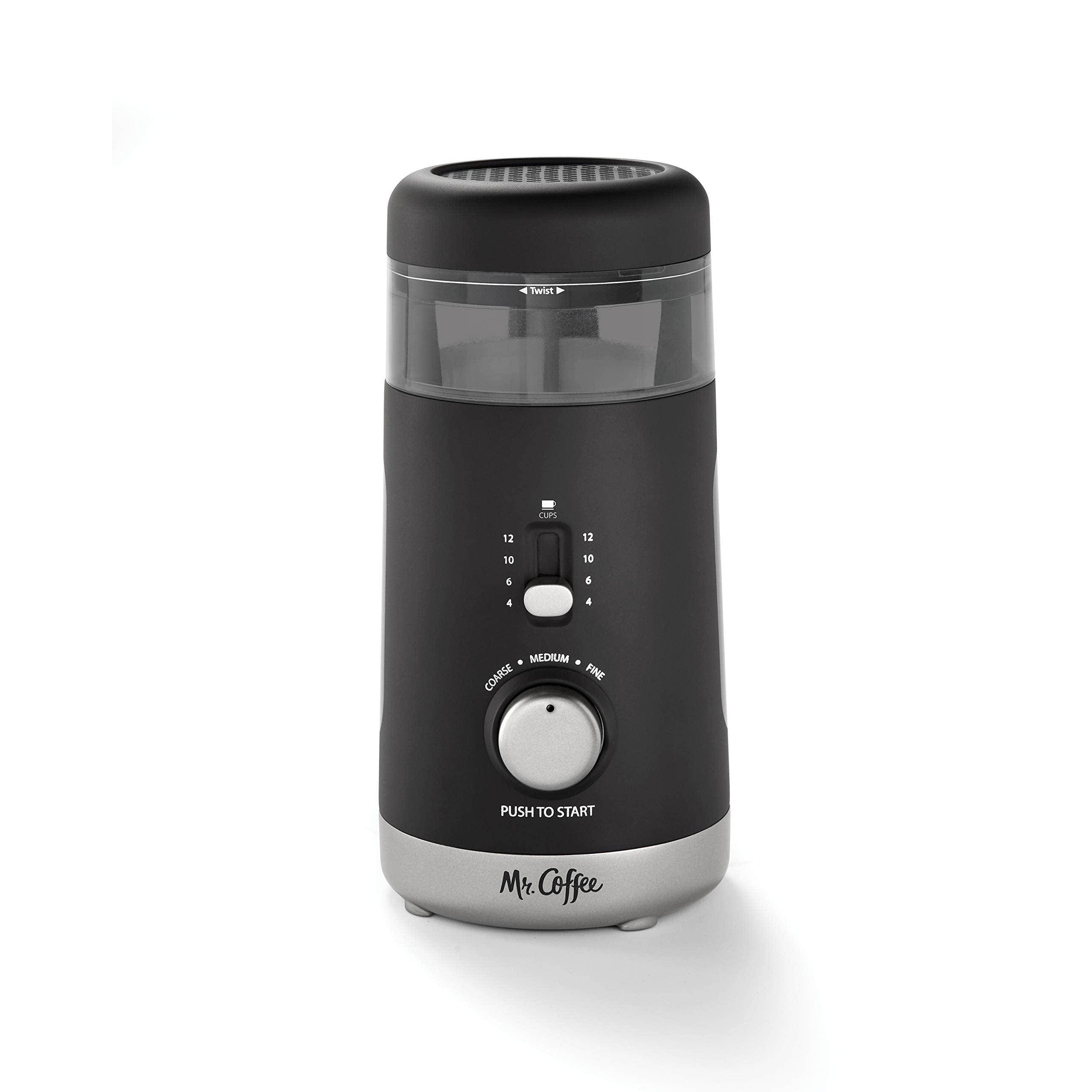 Mr. Coffee Automatic Coffee Grinder With 5 Presets, 12 Cup Capacity, Black - Ideal For Home Use And Espresso Lovers