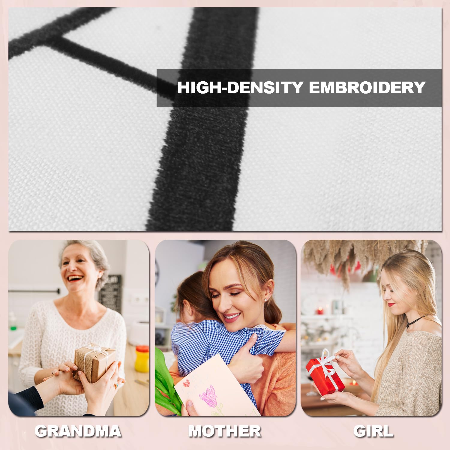 Beegreen Personalized-Gifts-Bag-For-Women-Mother Friends Birthday Wedding Bridesmaid Valentine'S Day Initial Canvas Tote Bag Wit