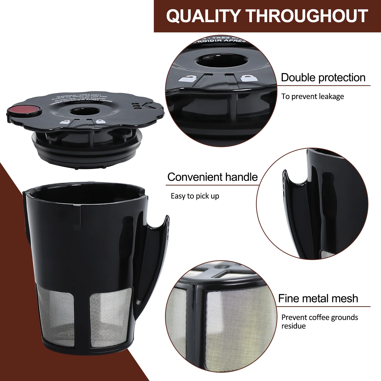 6-Pack Sikawai Fit For 119367 Reusable Coffee Keurig Filter Replacement Part K200 K250 K300 K350- Reusable K Cups For Keurig K-C