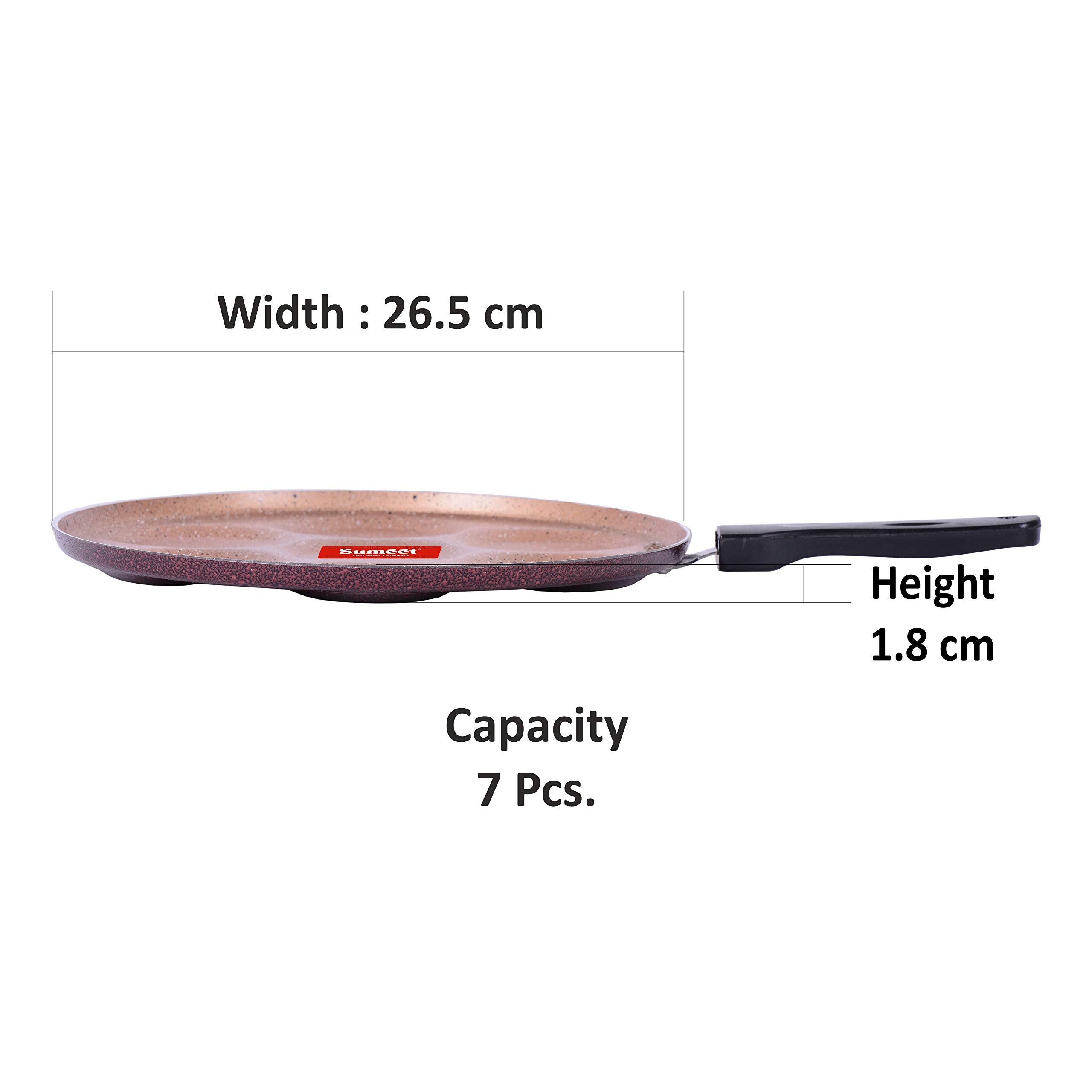 Sumeet Nonstick Granite Finish Multi Snack Maker - 7 Cavity - 26.5cm Dia