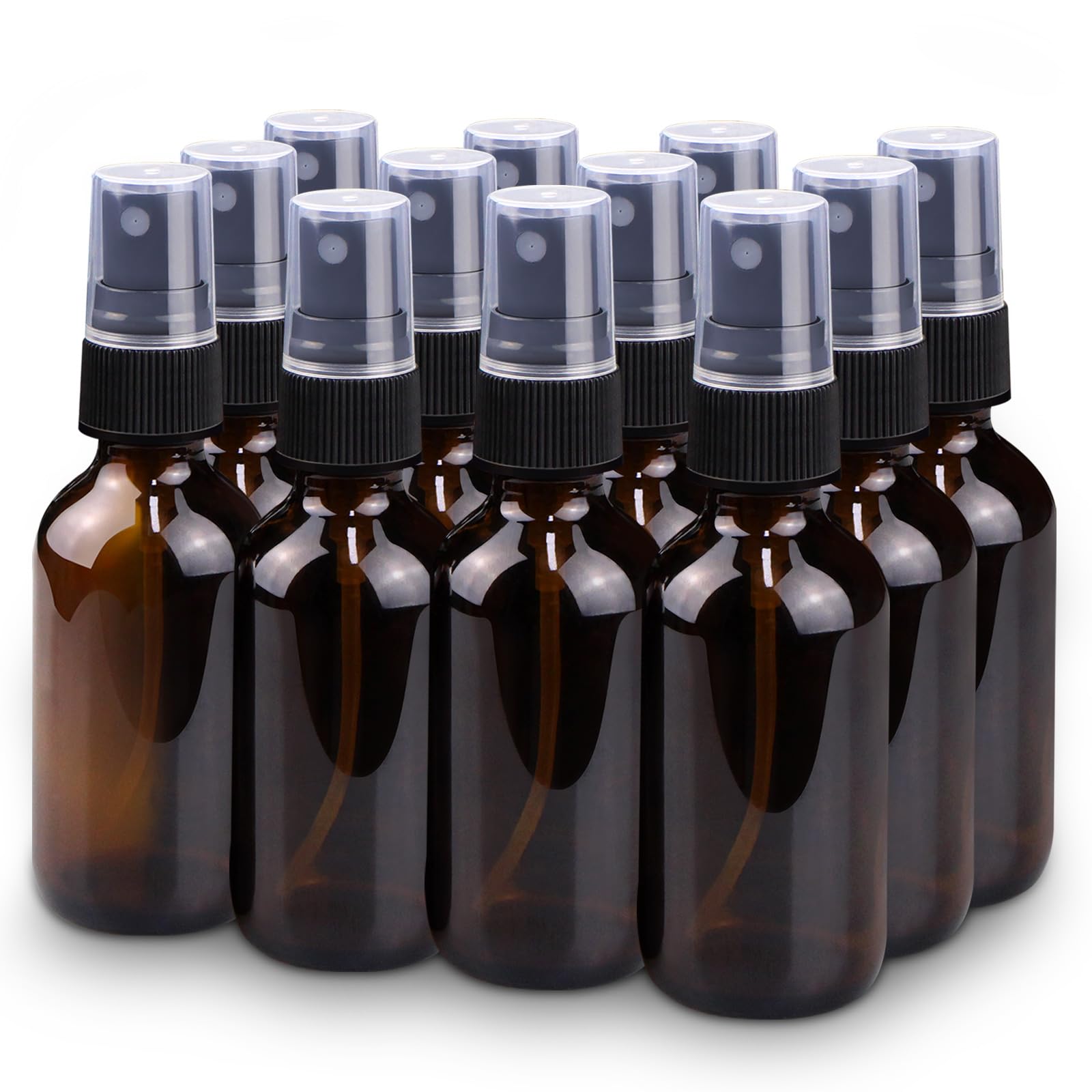 Wedama Spray Bottle, 2 Oz Fine Mist Glass Spray Bottle, Little Refillable Liquid Containers For Watering Flowers Cleaning (12 Pa