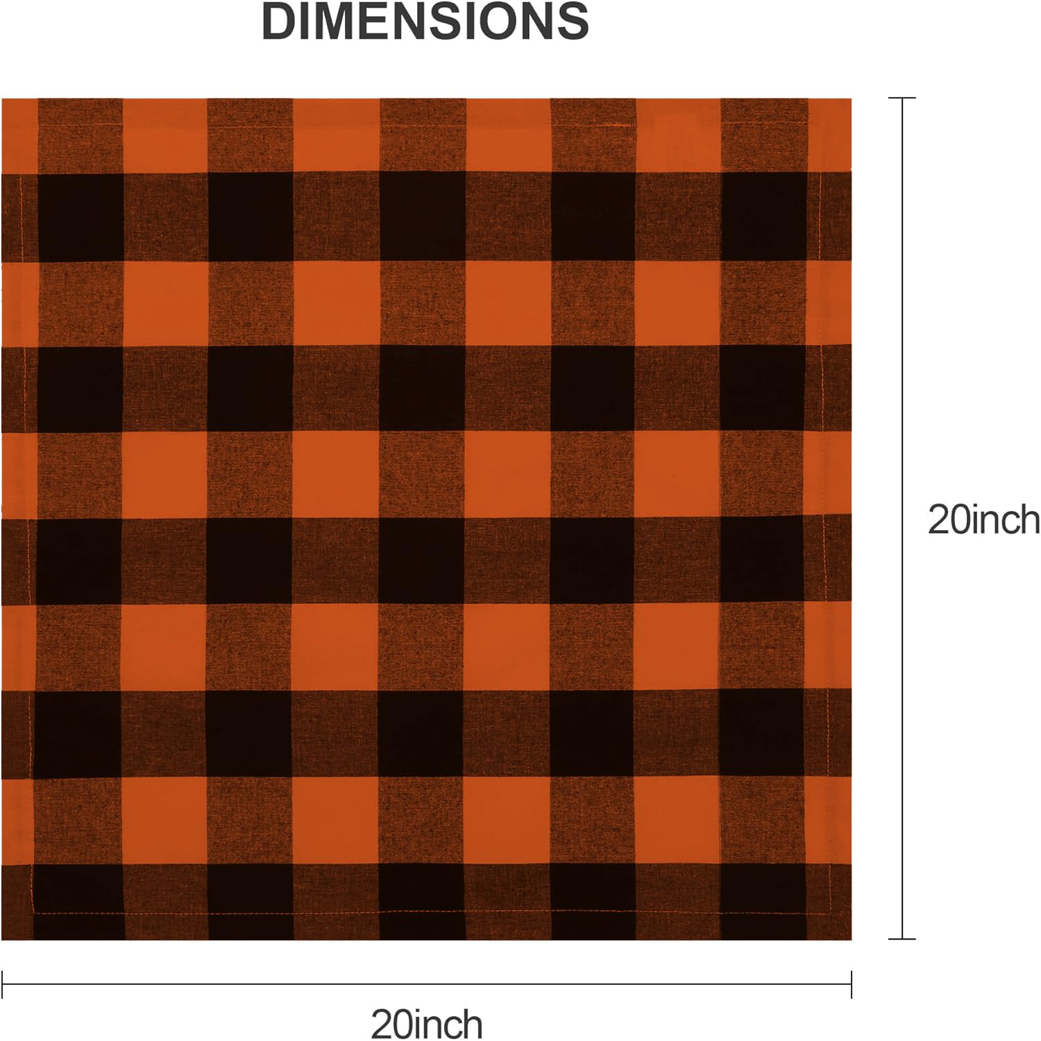 Betric Halloween Cotton Blend Buffalo Plaid Table Napkins (Set Of 12), 20 X 20 Inch Washable Dinner Napkins, Buffalo Checks Clot