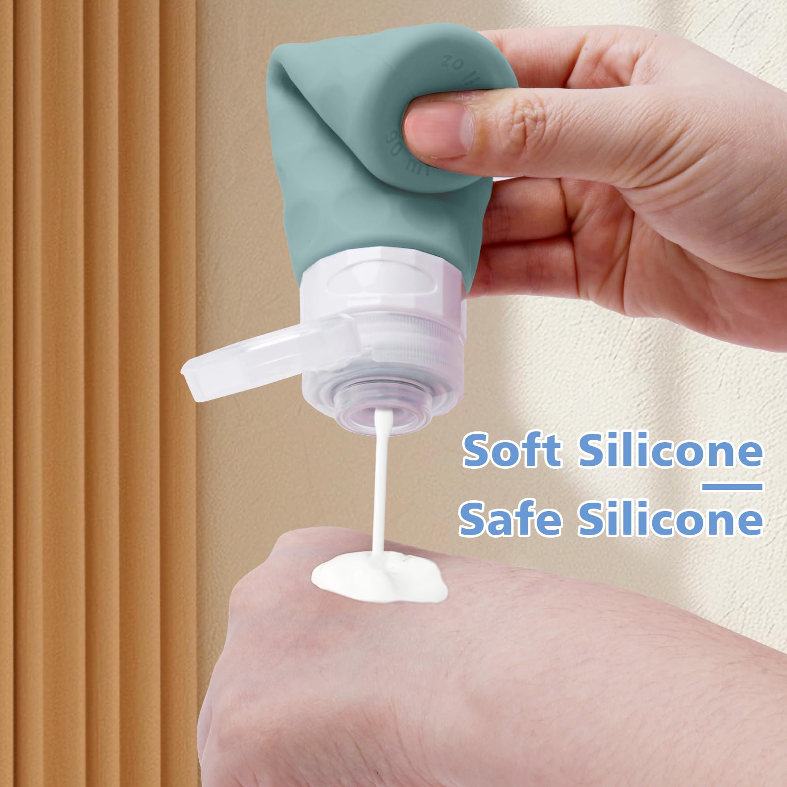 Silevoler Travel Bottles For Toiletries, 4Pcs Tsa Approved 3Oz Travel Size Containers, Bpa Free Leak Proof Premium Silicone Bott