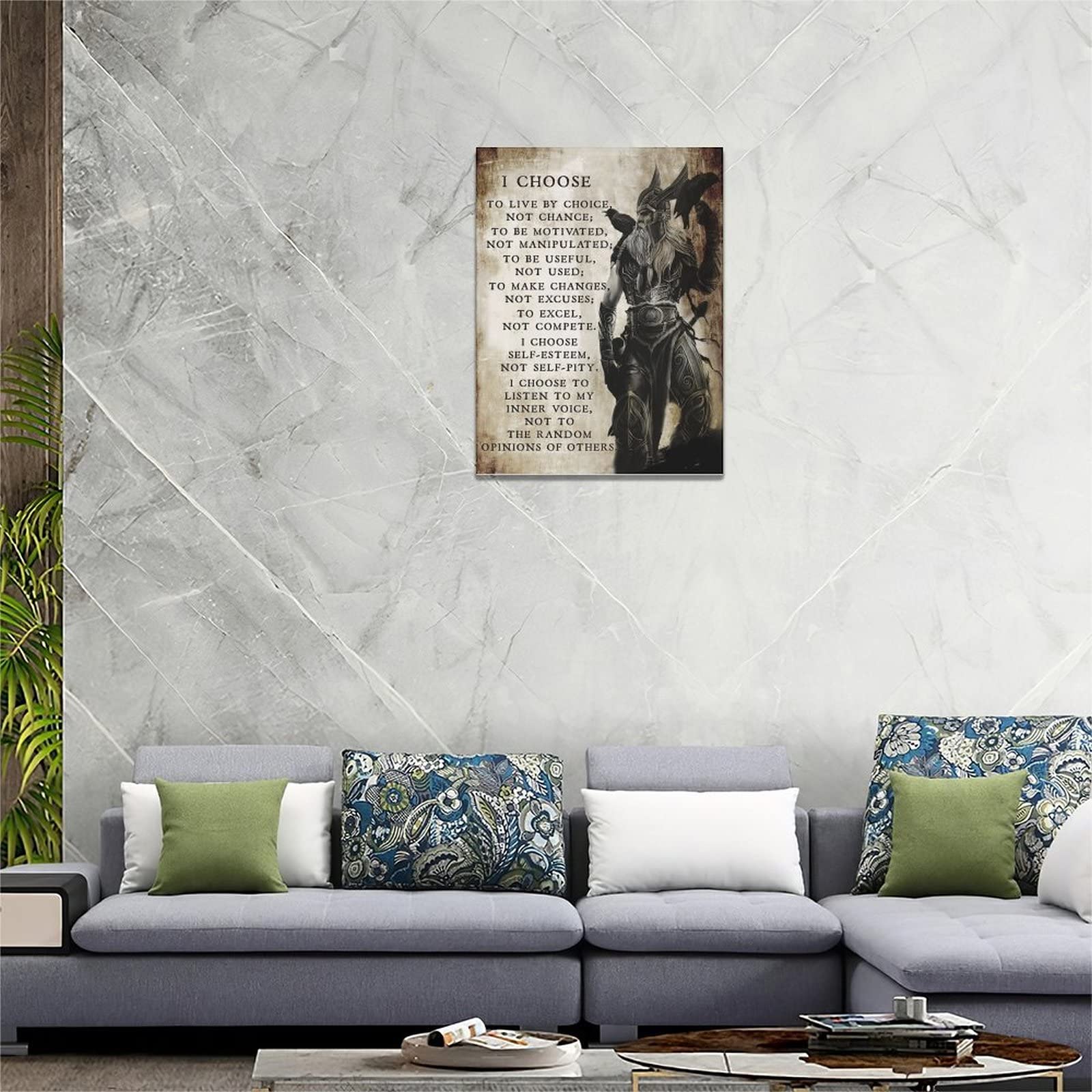 Viking Warrior Wall Art Viking Samurai Picture Wall Decor I Choose To Live By Choice Inspirational Quotes Canvas Painting Prints
