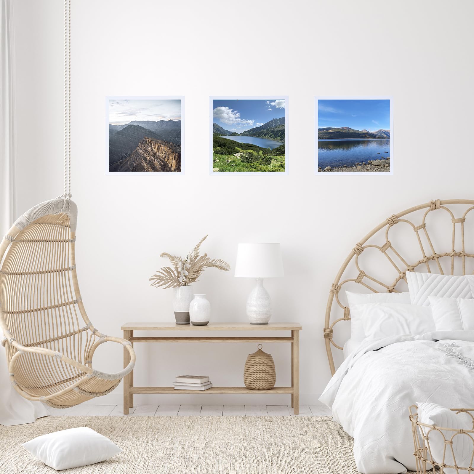 JCJMY 8x8 Picture Frame White for Wall Hanging or Tabletop, Wall Mounting Horizontally or Vertically, 8 x 8 Square Wall Gallery