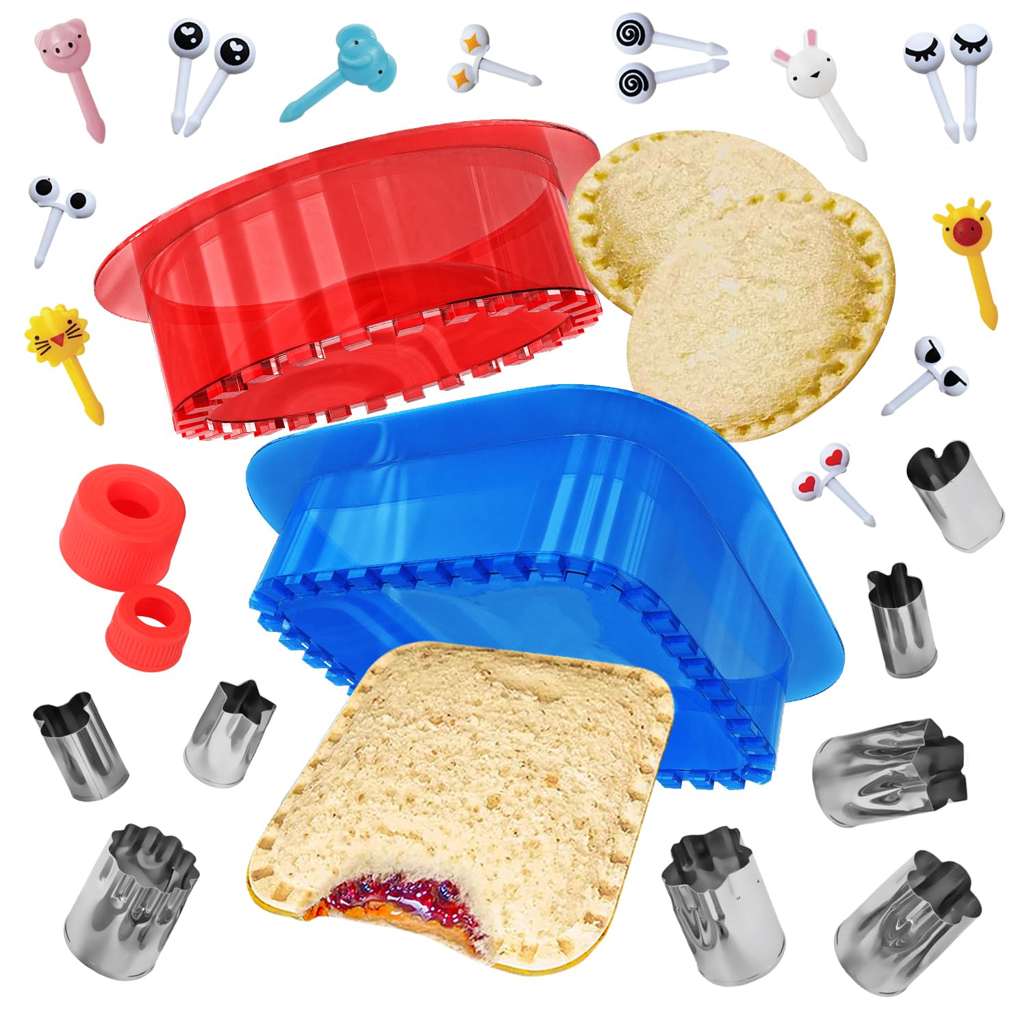Funeta Uncrustables Sandwich Cutter And Sealer - Crustless Bread Sandwich Cutter For Kids - Crustable Sandwich Maker - School Be