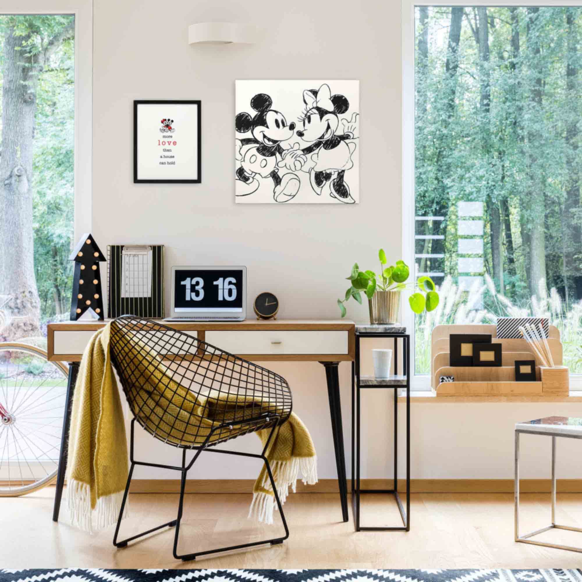 Disney Mickey And Minnie Framed Wall Art - More Love Than A House Can Hold - Classic Mickey Mouse Picture