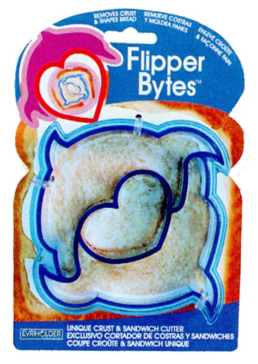 Evriholder Flipper Bytes Kids Lunch Sandwich Slicer, 4-1/4'' X 4-1/4'', Blue