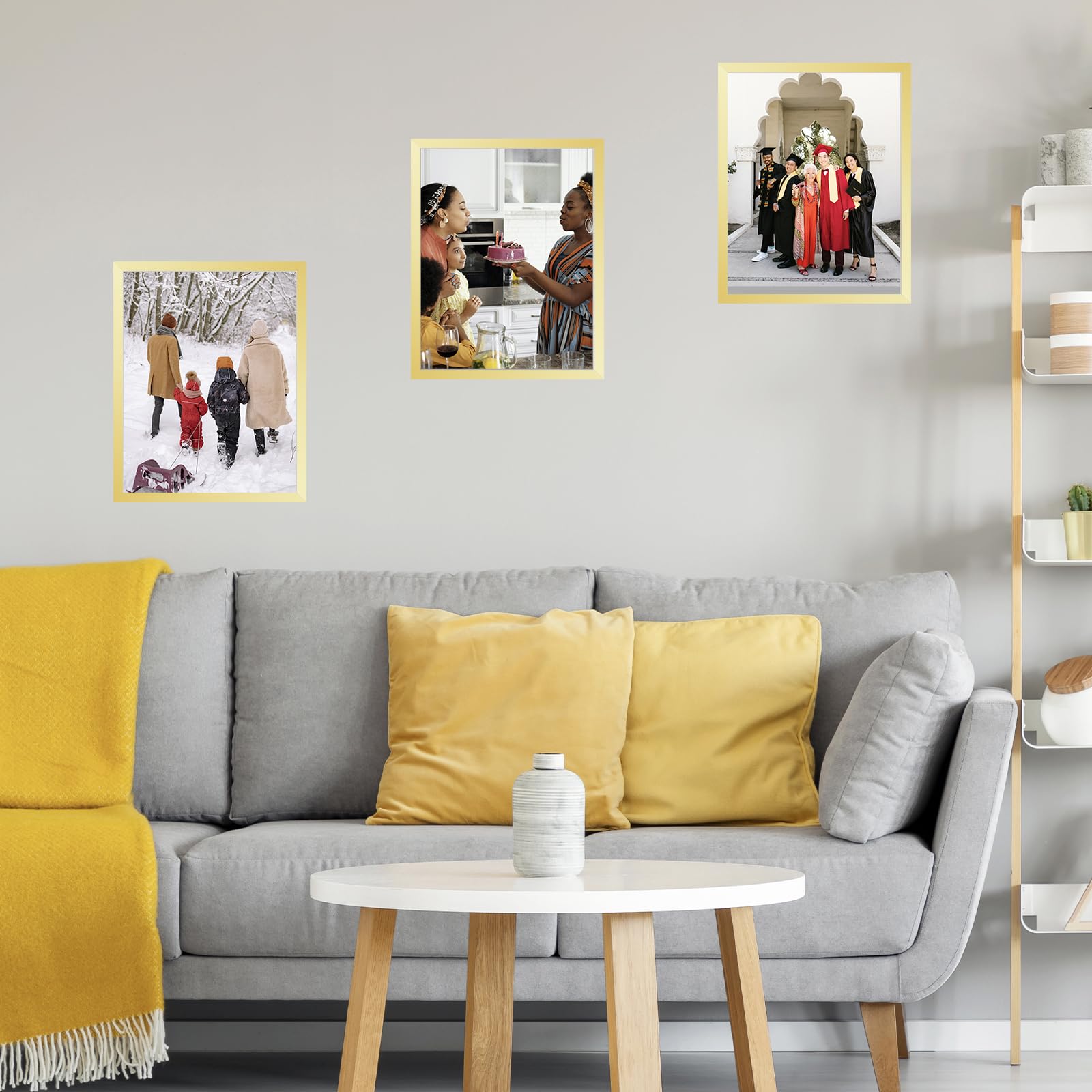 JCJMY 14x19 Picture Frame Gold for Poster Photo Picture, Horizontal and Vertical Formats for Wall Hanging, 14 x 19 Wall Gallery