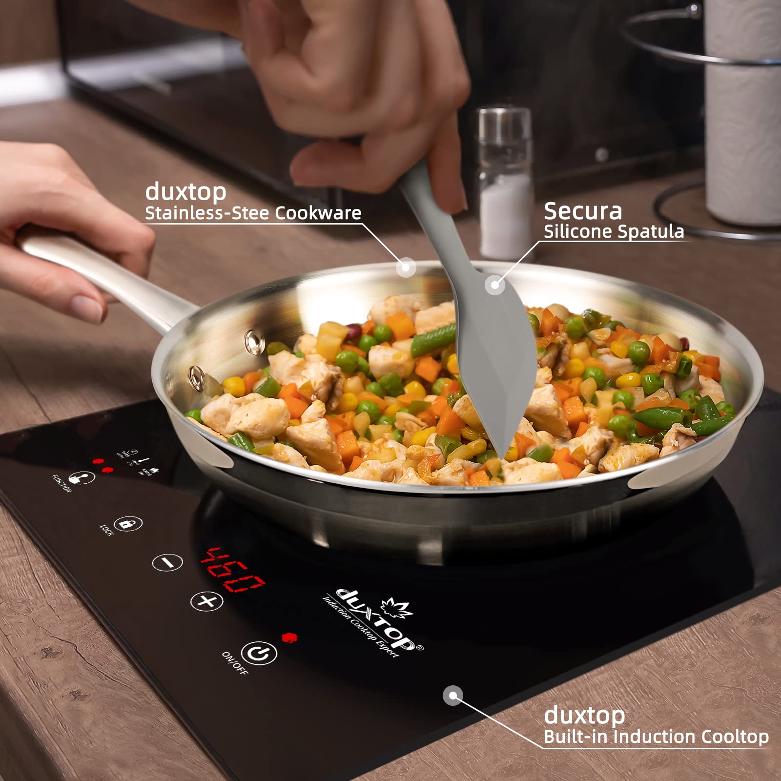 Secura Silicone Spatula,Non Stick Rubber Kitchen Spatulas,Suitable For Cooking,Mixing And Collect Milk Foam Gray Small