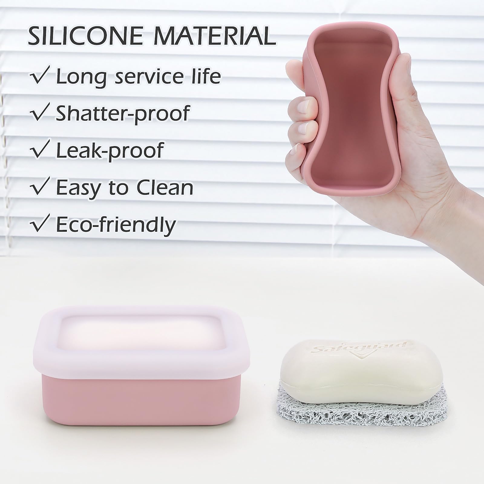 Aidimming Silicone Bar Soap Travel Case,Completely Leak Proof Bar Soap Holder,Compact Soap Bar Container,Shampoo Bar Holder,Port