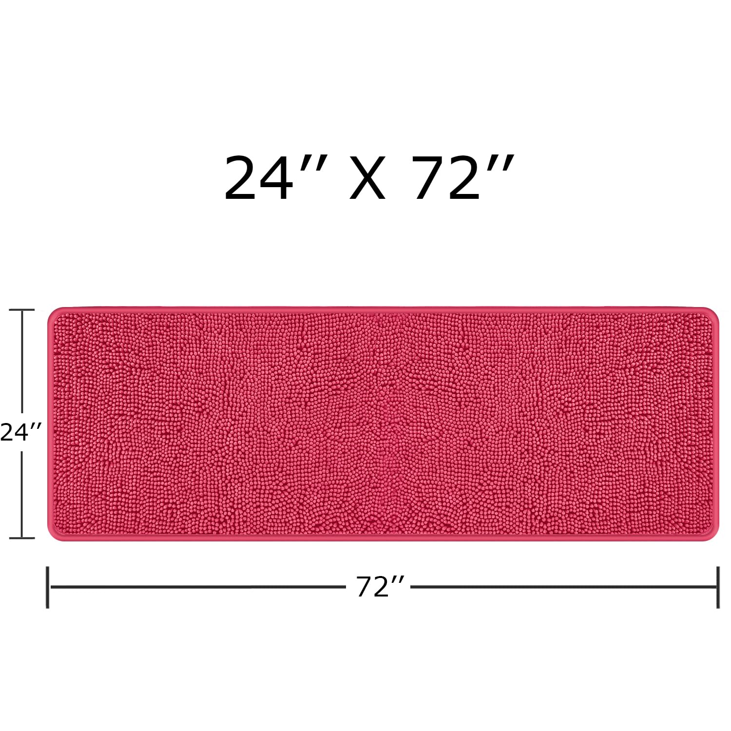 Pureswan Bathroom Runner Rug Non-Slip - Extra Long Large Bath Mat | Absorbent And Washable Thick Chenille Bath Rug For Bathroom,