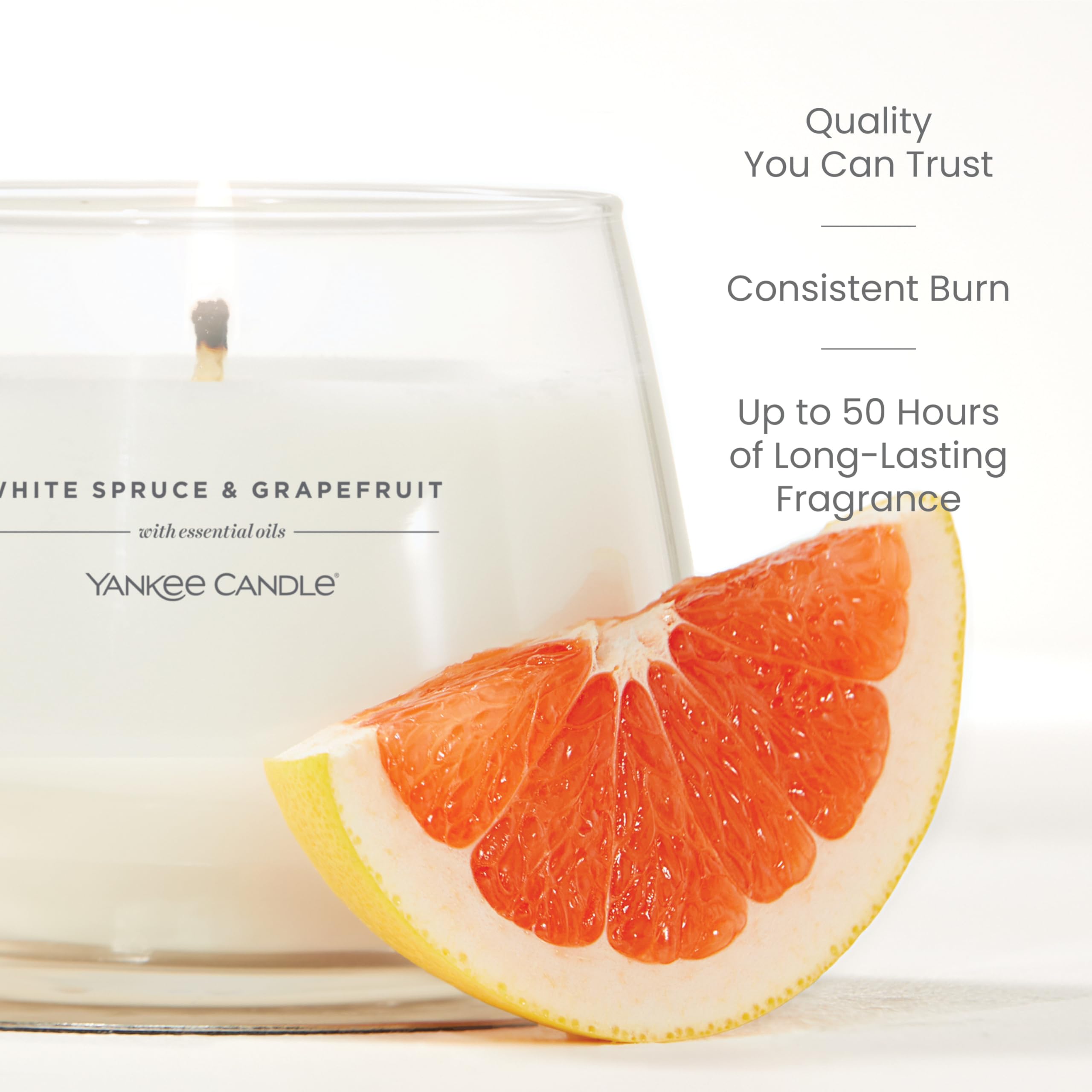 Yankee Candle Studio Collection Candle, White Spruce & Grapefruit, 10 OZ